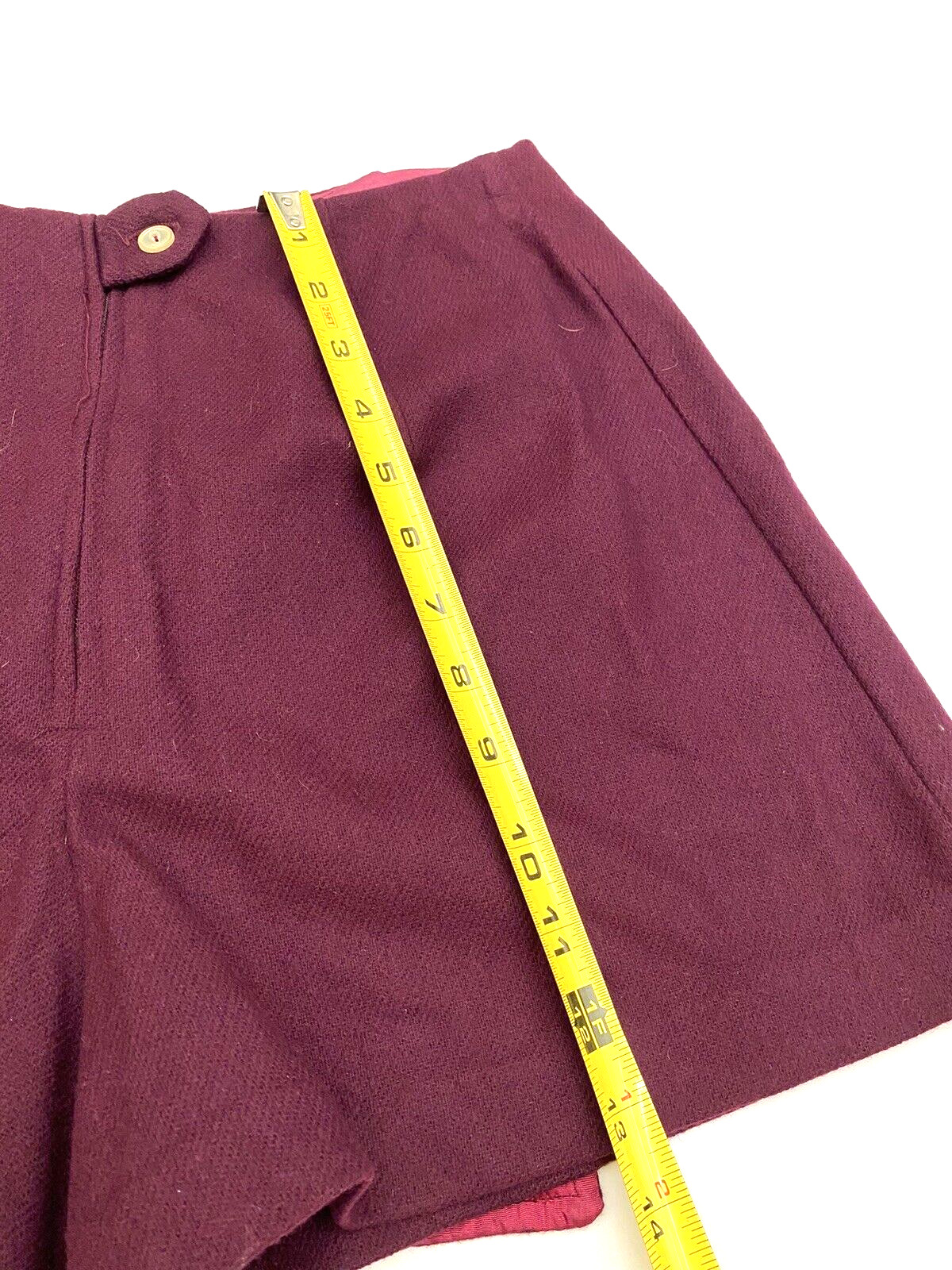 Vintage Bobbie Brooks culottes skirt Burgandy Colored USA made, 26″ size 8