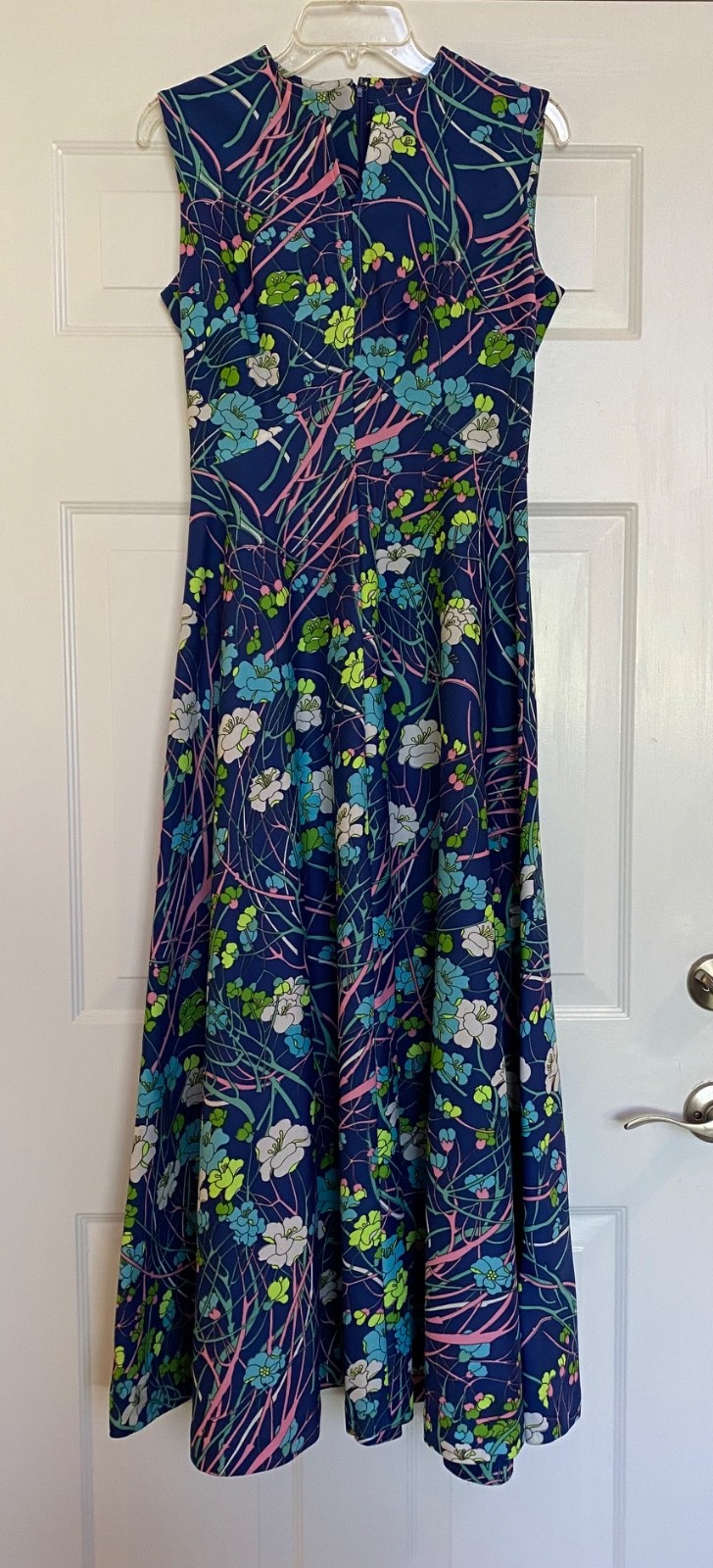 Vintage 70’s Floral Maxi Dress M Fit & Flare Great Colors Handmade