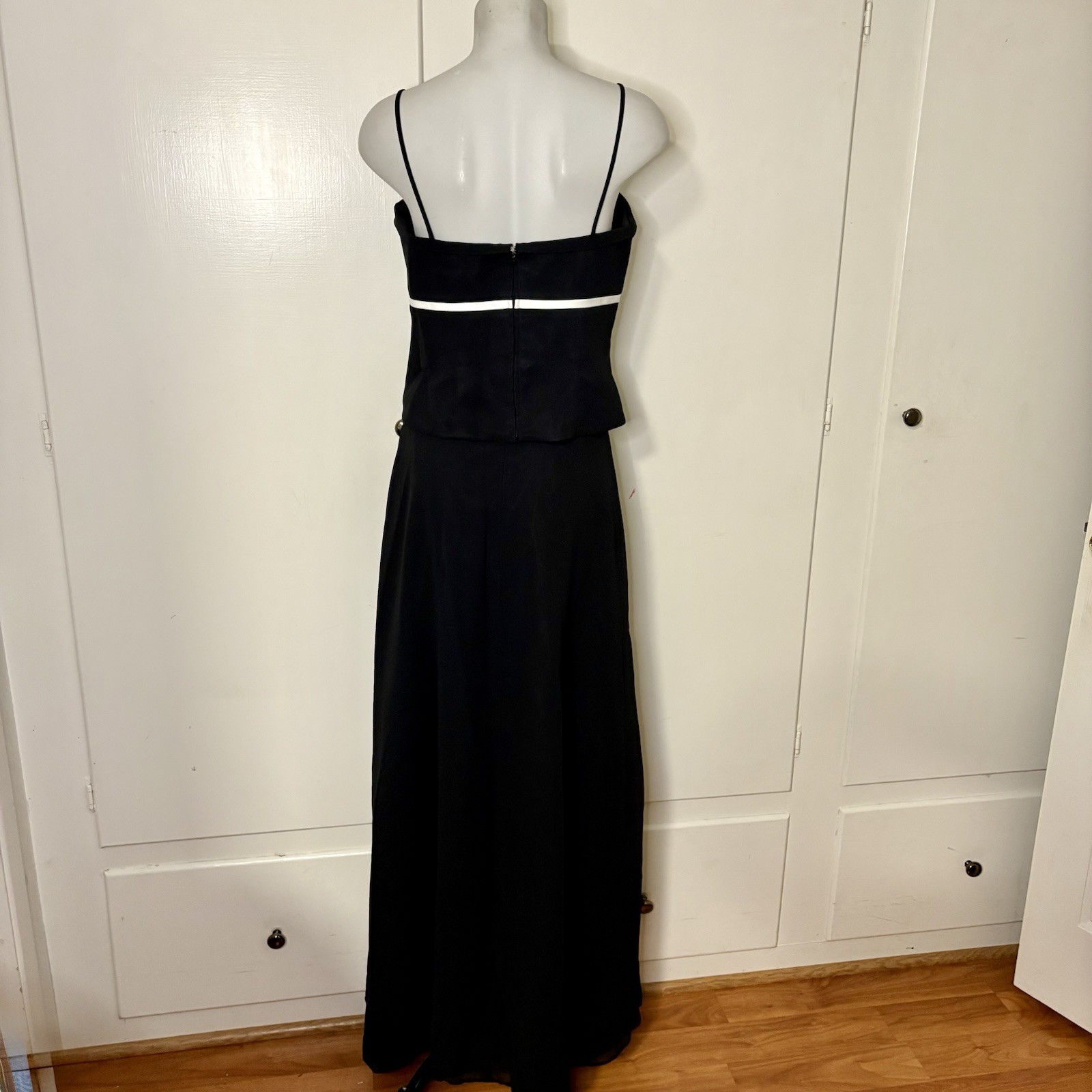Black White Formal Two Piece Gown Bodice and Skirt Classic Vintage 90s/Y2K