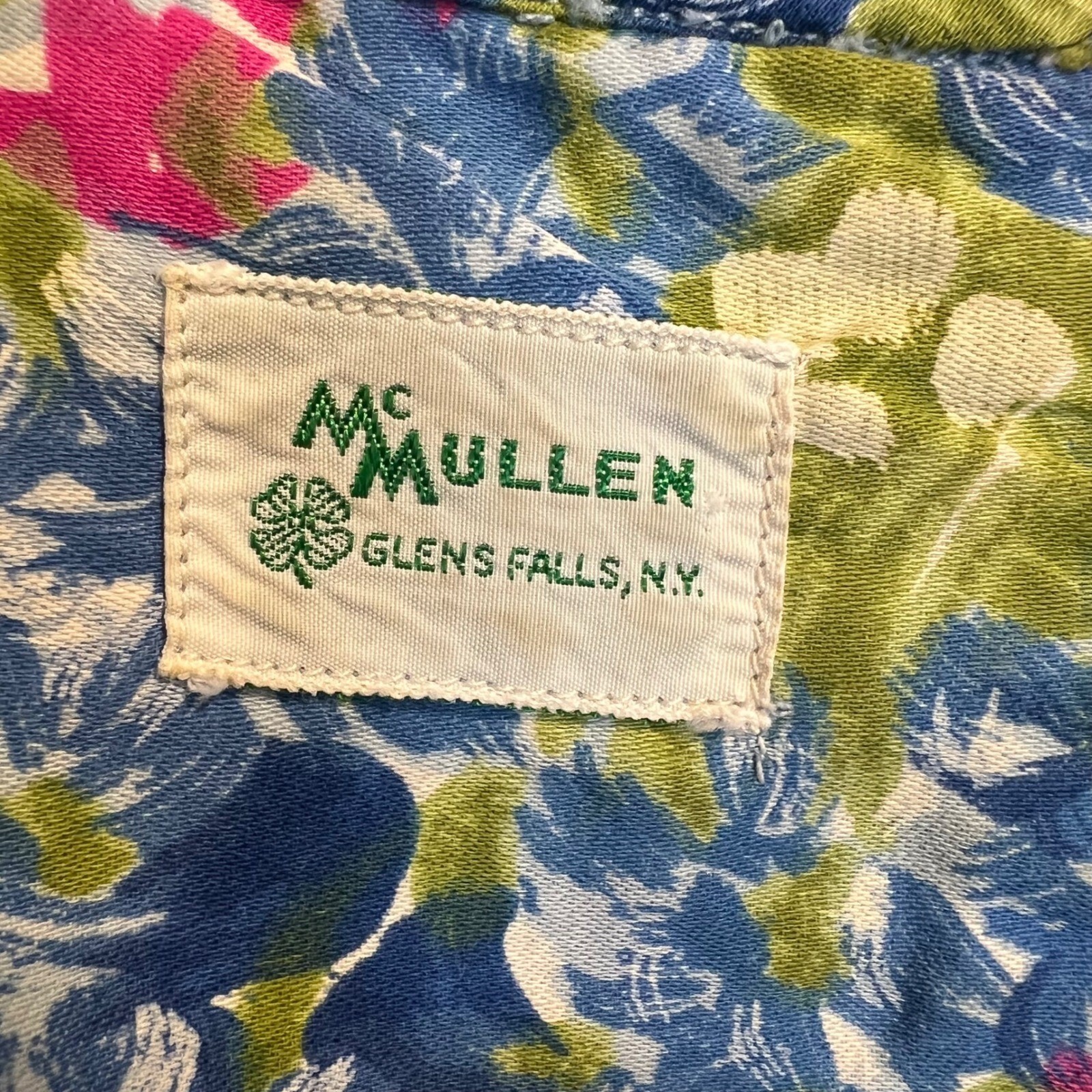 60s McMullen Greenbrier Shift Dress Floral Sleeveless Knee Length Mod VTG 18