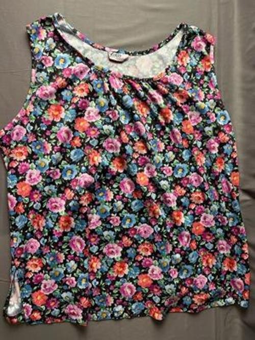 Vintage JoRo Fashions Woman’s Sleeveless Floral Top Size X Large jl