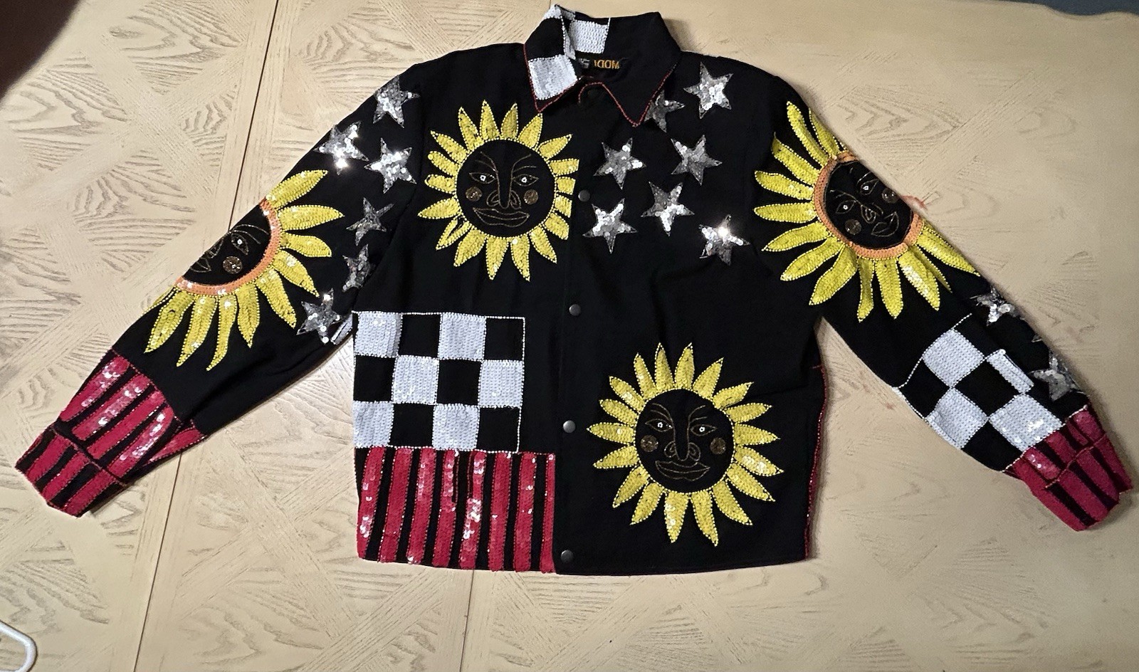 Vintage Unique Modi Sequined Jacket Medium Mardi Gras or Party – 1 of a kind???￼