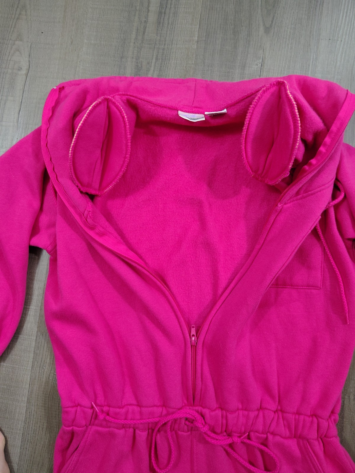 VTG 80s MacPherson Hot Pink Fleece Jumpsuit S One Piece Track Sweatsuit Flight