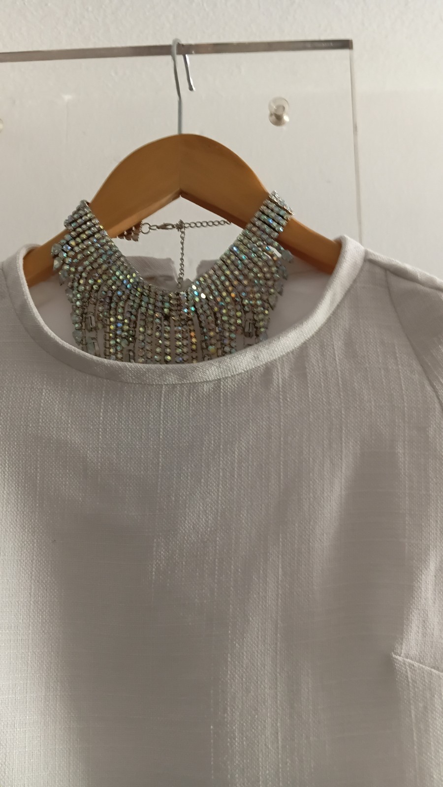 dress white handmade vintage