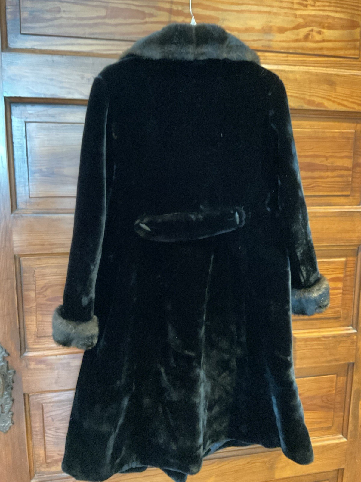 Vintage Borgazia Black Mink Faux Fur Coat Jacket S M