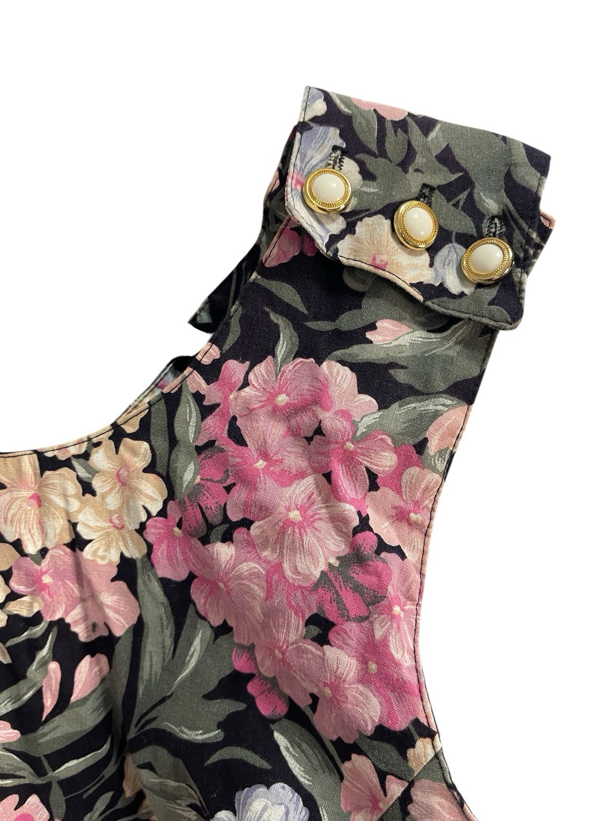 Geary Roark Kamisato Vintage 80’s Dress Size AU8 US4 Floral Mini Cotton Pockets