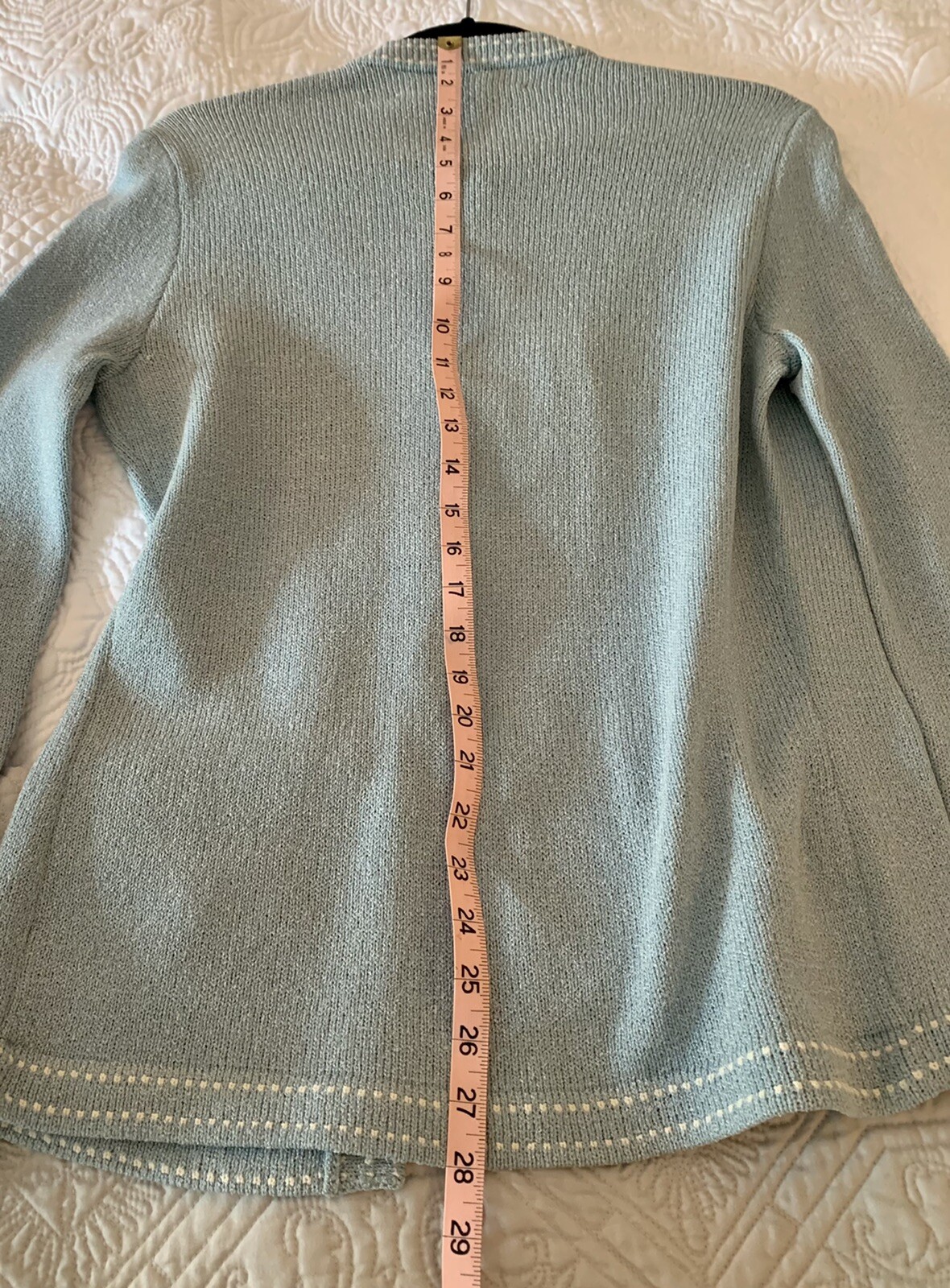 Vintage Blue Cardigan Lillie Rubin Medium Knit Sweater Blazer Jacket Classic