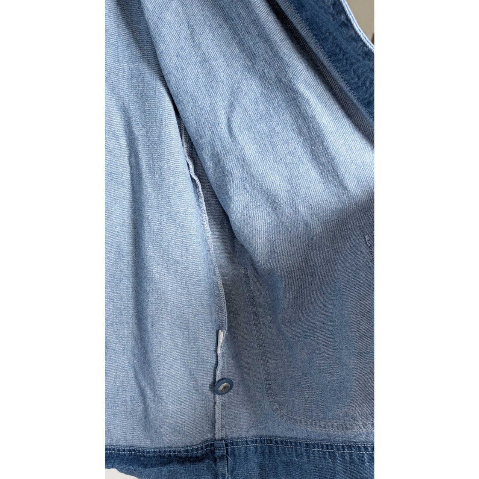 Vintage Embroidered Denim Chore Jacket Floral Cotton Cottagecore L Feminine Fall