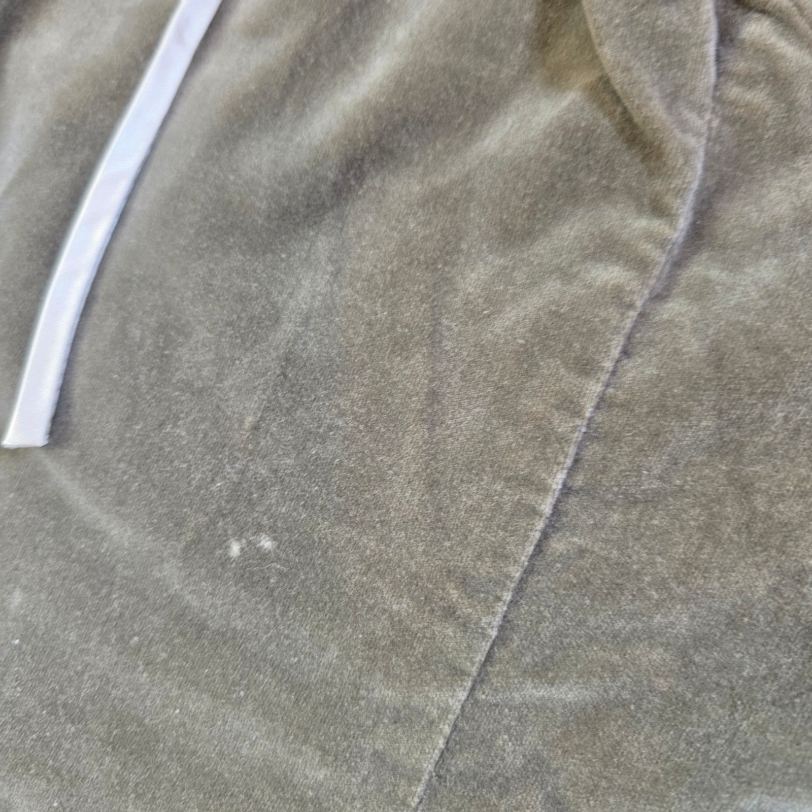 Maggi Stover Vintage Olive Green Velvet Dress Peter Pan Collar Distressed