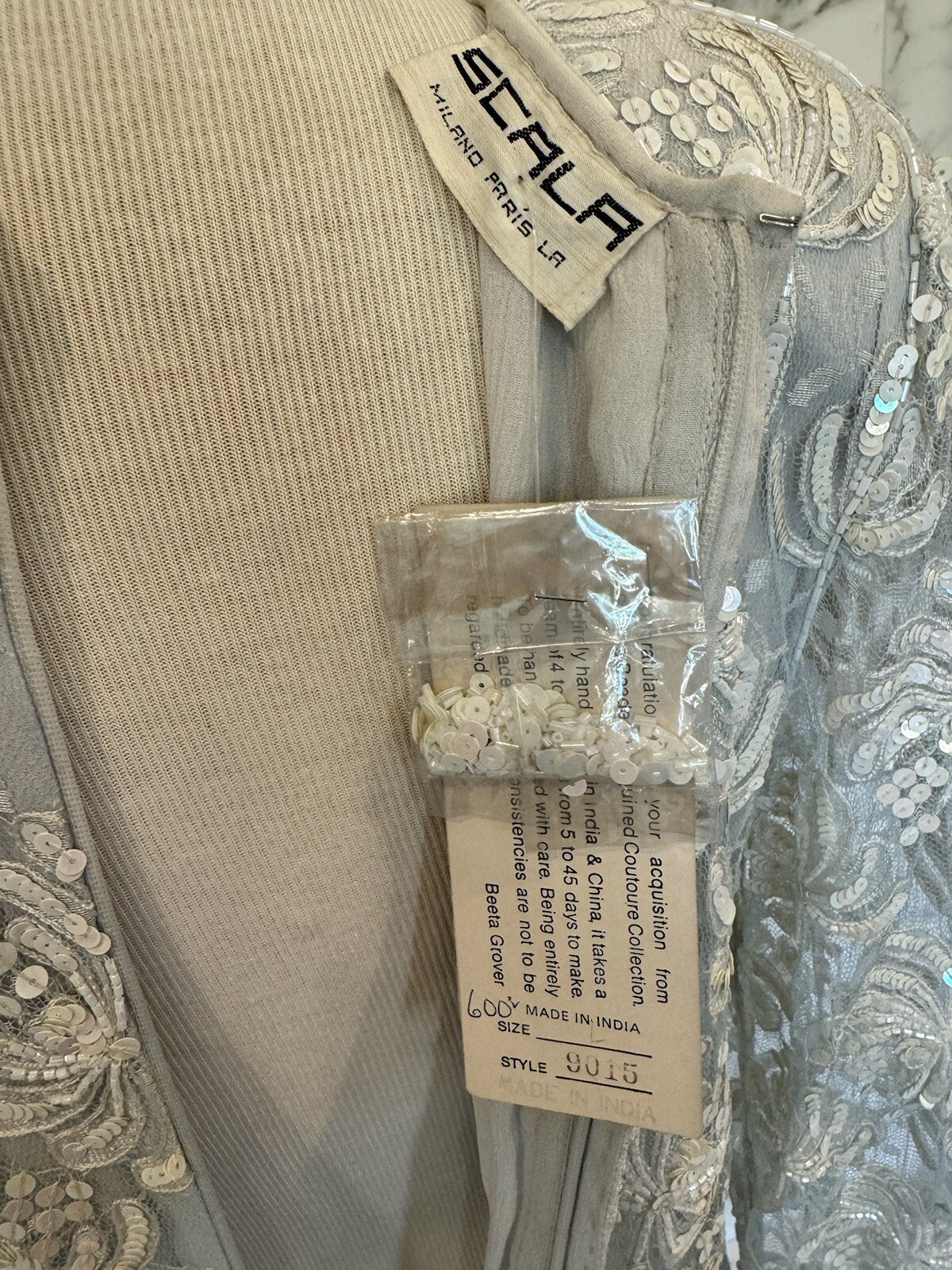 Scala Beaded And Sequined Couture Collection Vintage Dress