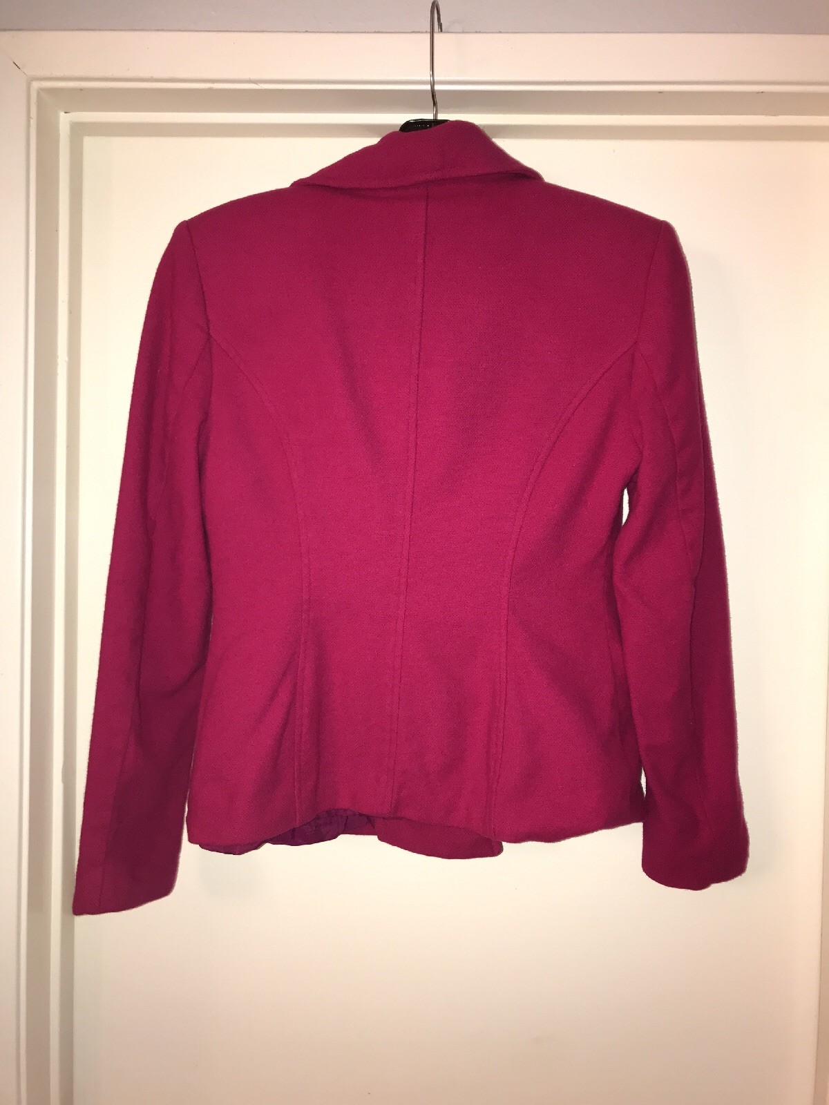 Vintage Susan Bristol Womens Lambswool Pink Blazer Jacket Size 4 Made In The USA