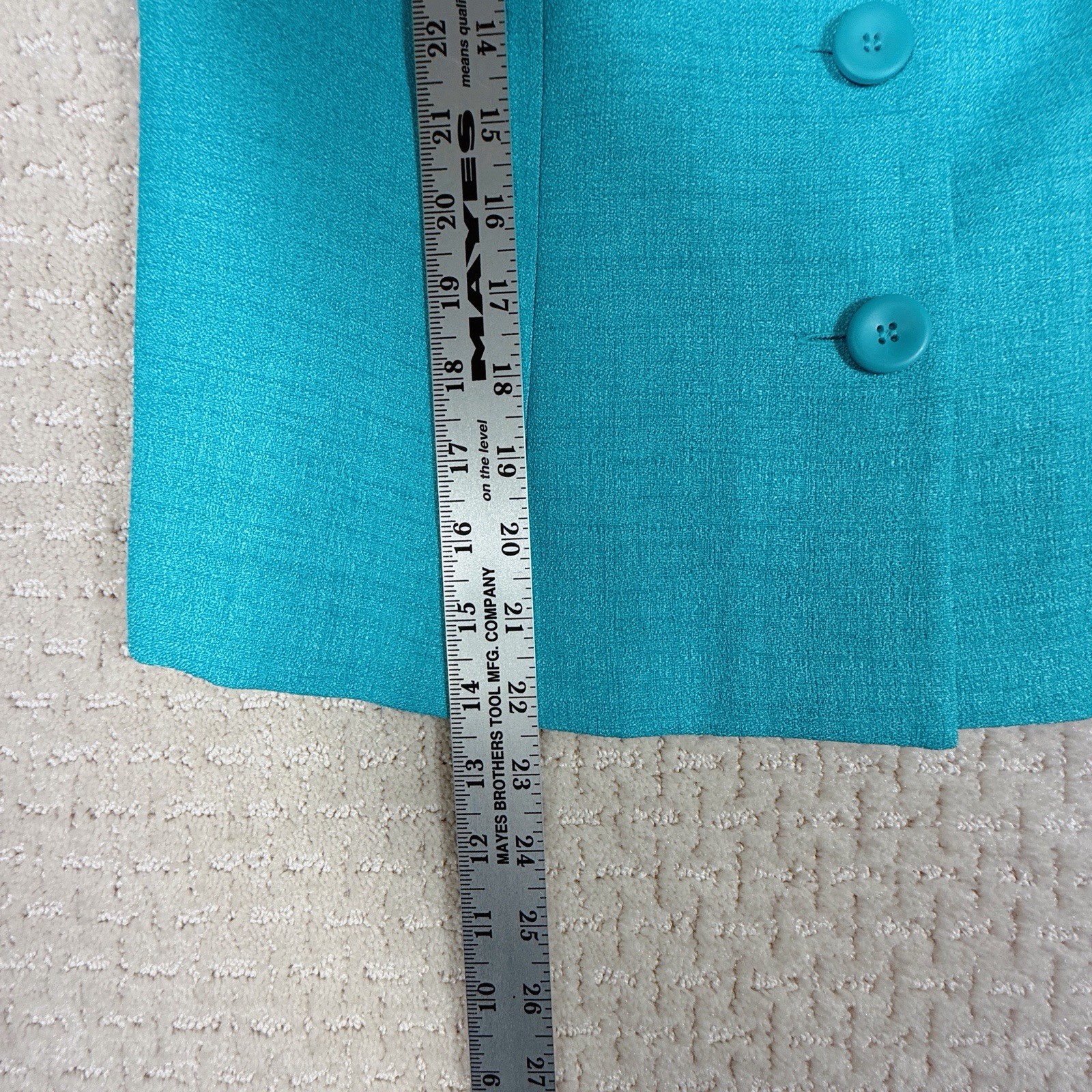 Vintage Leslie Fay Petite 3 Pc Set Size 10P Teal Pleated Skirt Blouse Secretary