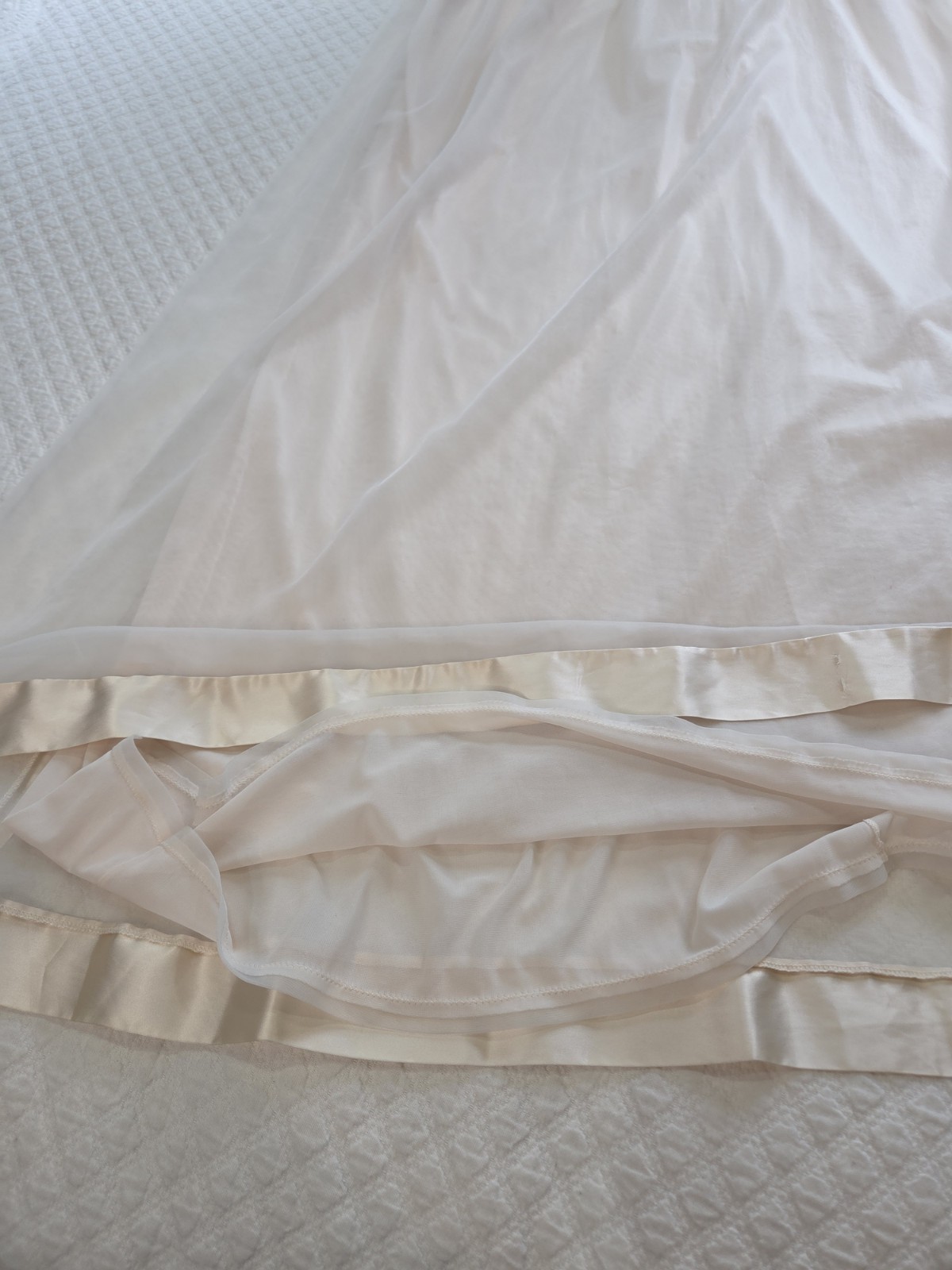 60s Gossard Artemis Butter Cream Nylon Chiffon Sheer Swing Nightgown Chemise
