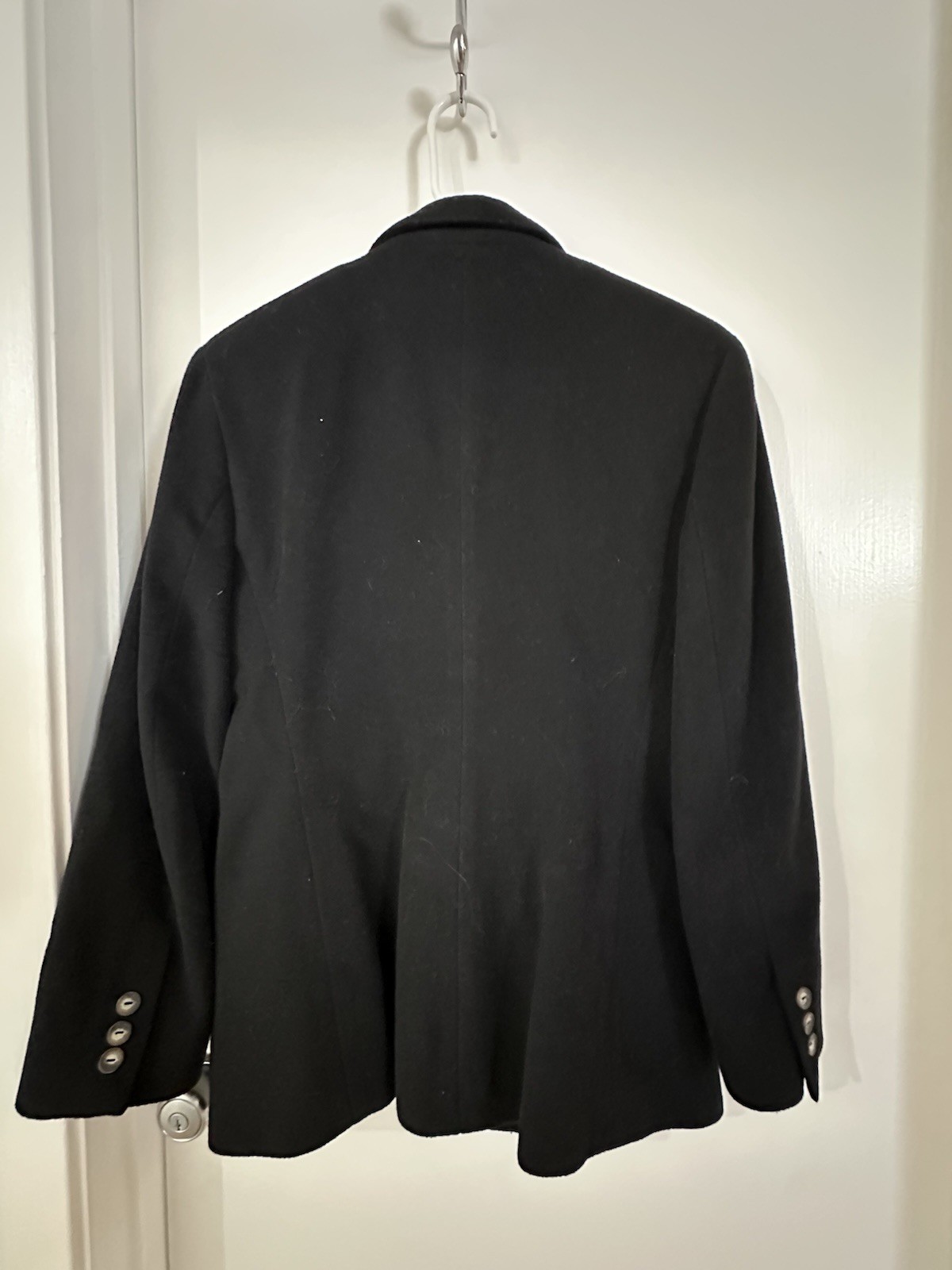 Vintage Classic Dimensions Black Wool Cashmere Button Blazer Jacket Women Size 8
