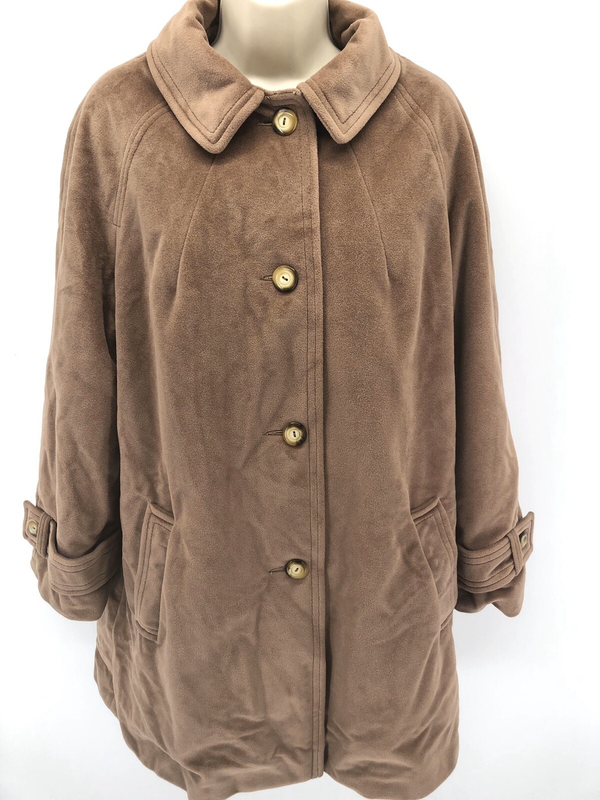 Vintage Kashmiraj By Elegant Fashions Women Large/XL Brown Cashmere Coat Jacket