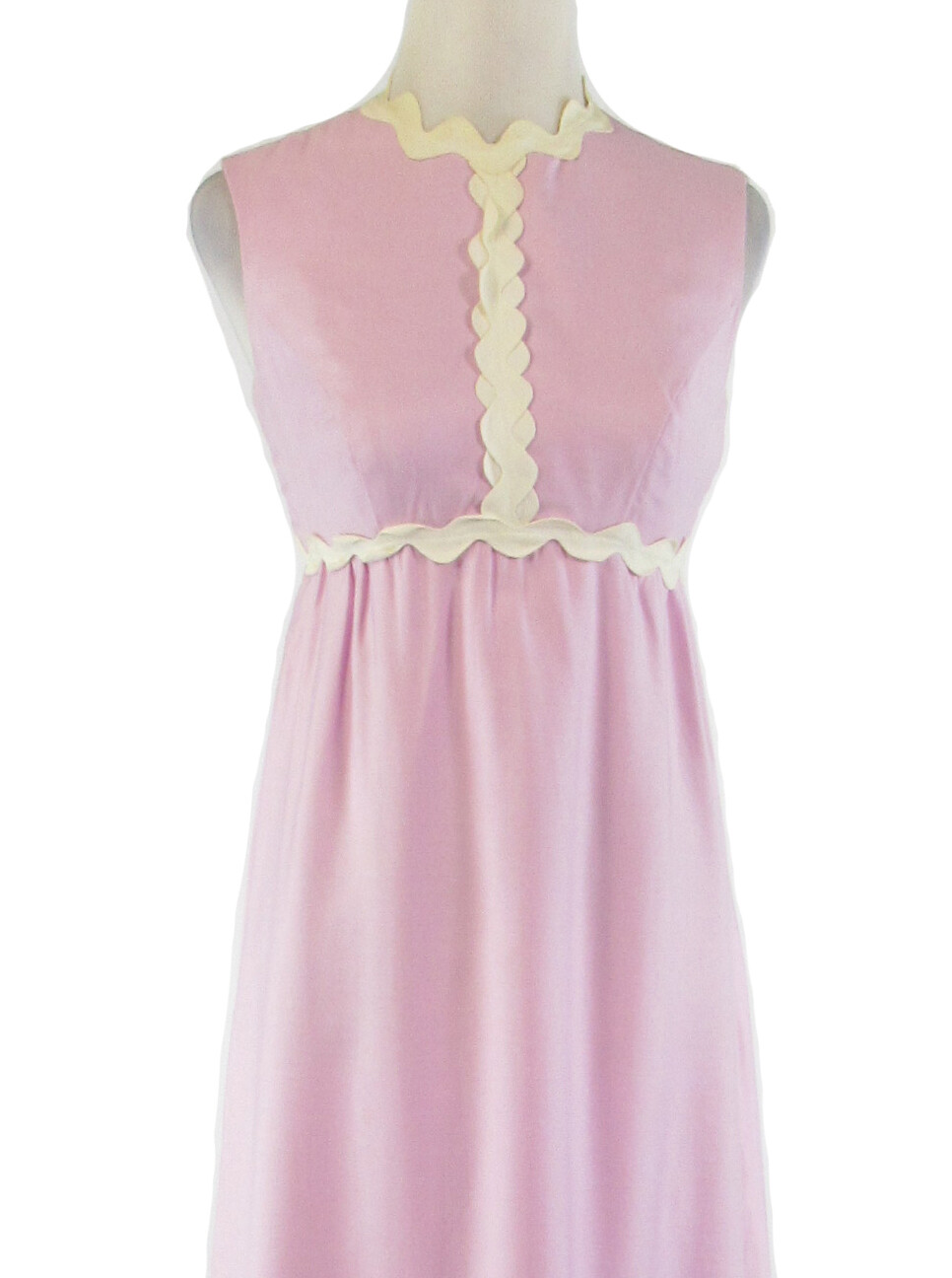 Light purple ivory cotton blend sleeveless vintage maxi dress S