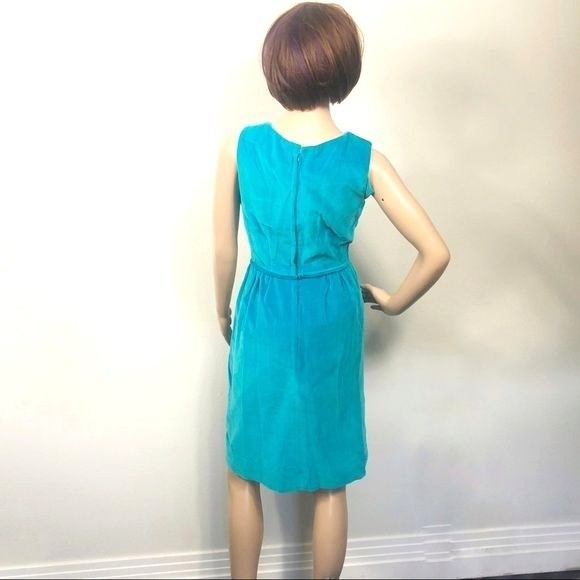 Vintage Teal Velvet Sleeveless Dress Custom Prom Homecoming Dance Retro Size 4-6