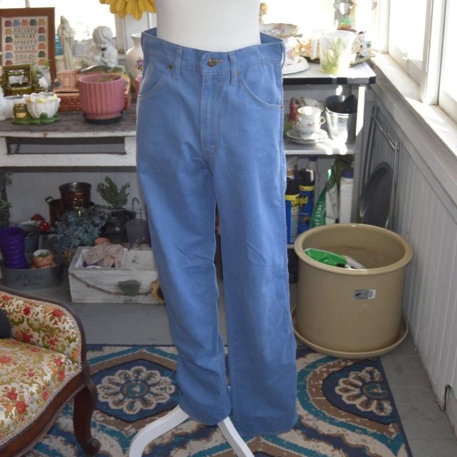 Vintage 70s Tour de France Light Blue Denim Jeans France 30×31 Mod