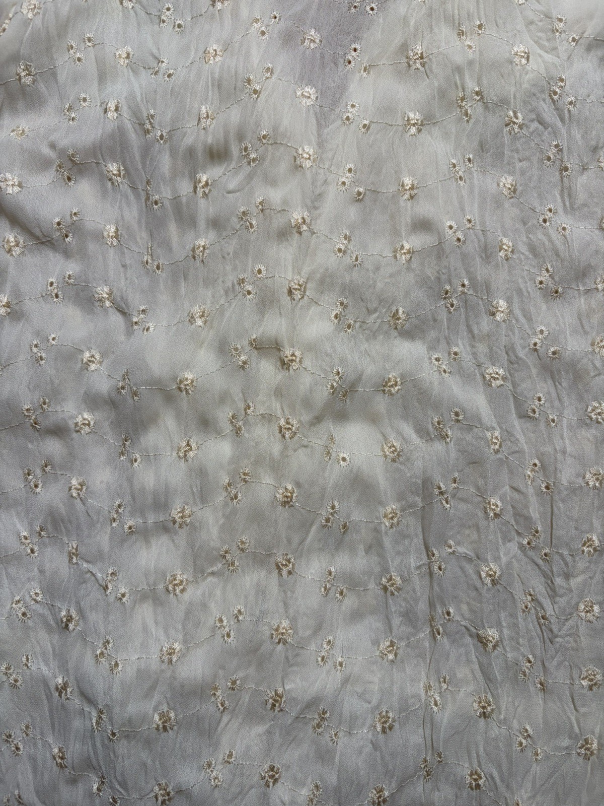 Vintage 90s Y2K Cream Lace Long Sleeve Top Sz L Fairy Coquette Ruffle Sheer