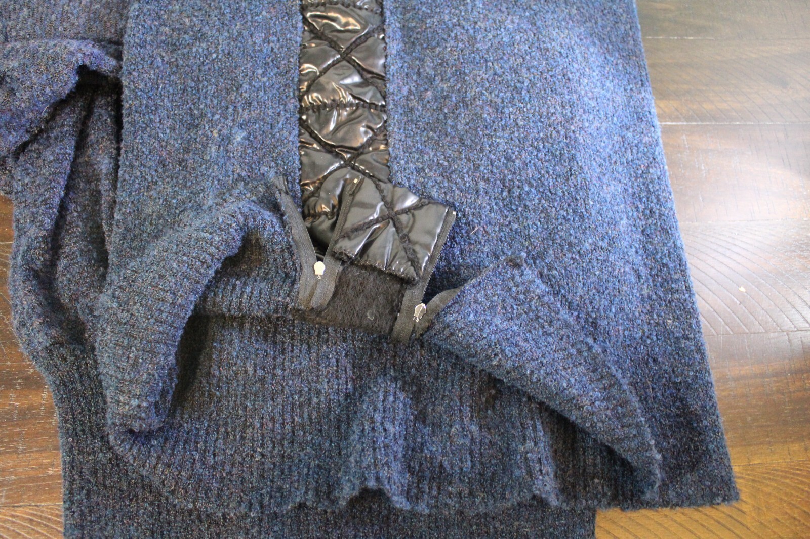 Totally 80s Vintage Georges Garhel Paris Skirt & Top Set Blue Zip Quilt Large