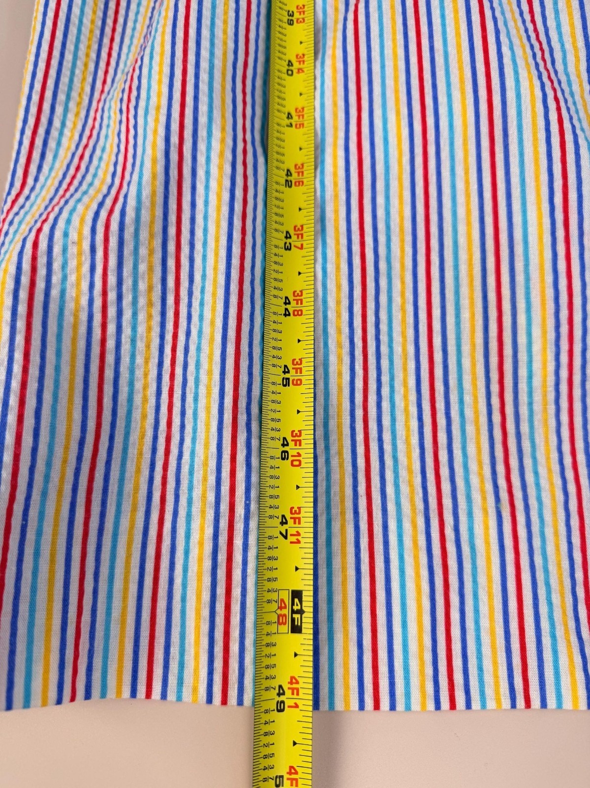 Vintage 1970s Sears Jr Bazaar Rainbow Striped Seersucker Robe Size Small