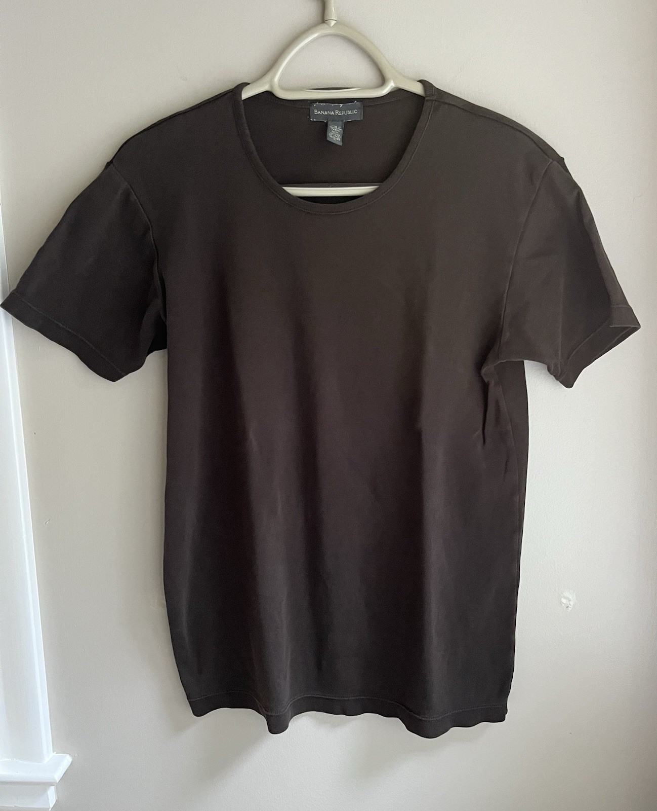 Banana Republic Vintage Early 90’s Ladies Sz L Brown Short Sleeve Shirt Cotton