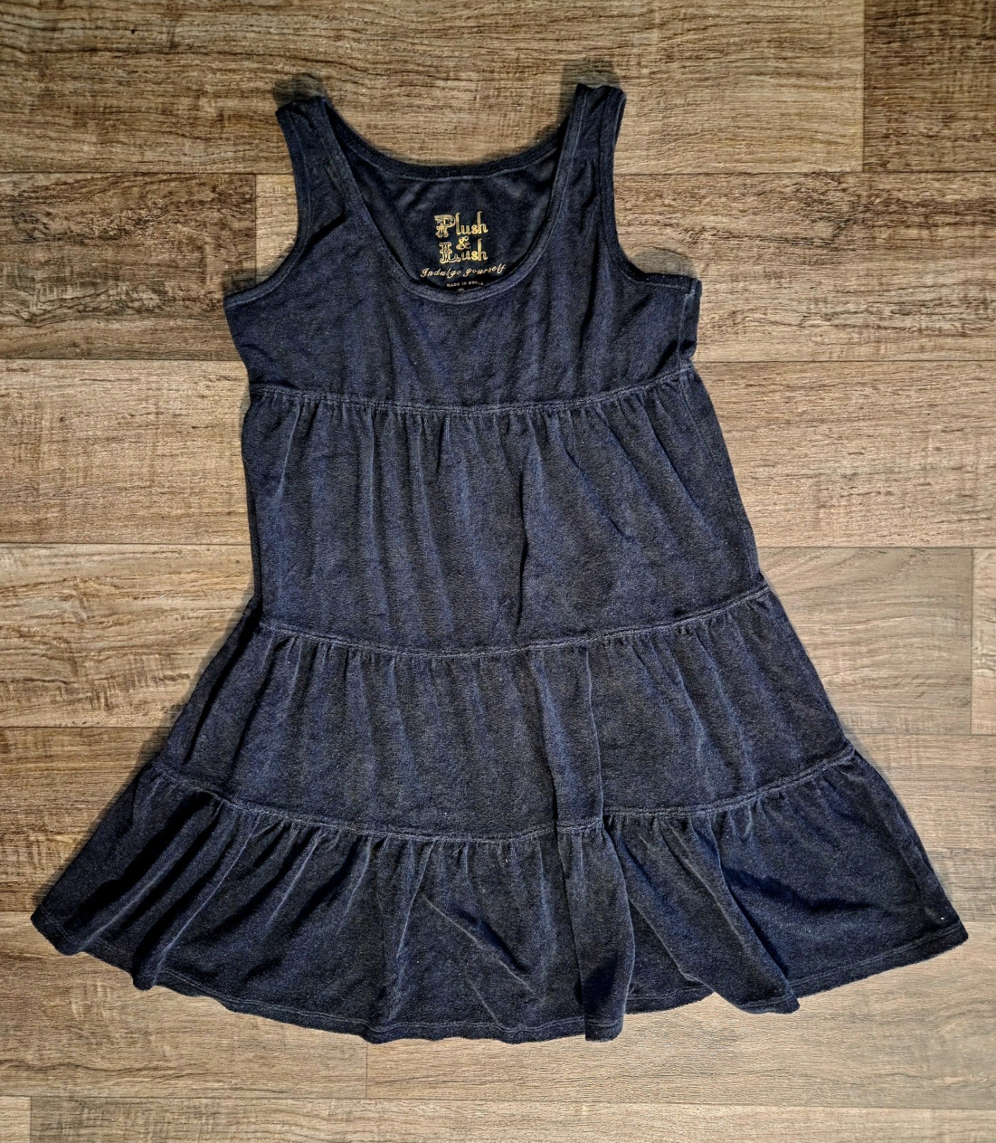 Vintage Y2K Victoria Secret Plush And Lush Terry Cloth Dress Size Large/black