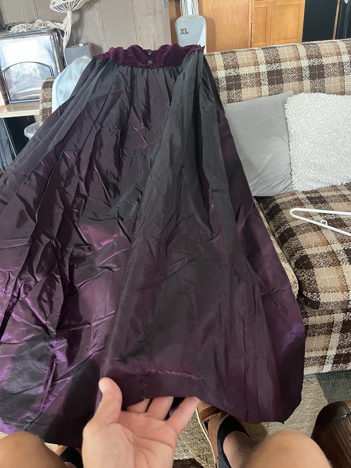 Vintage Union Made Alfred Angelo Dream Maker Purple Velvet & Nylon Dress 11/12