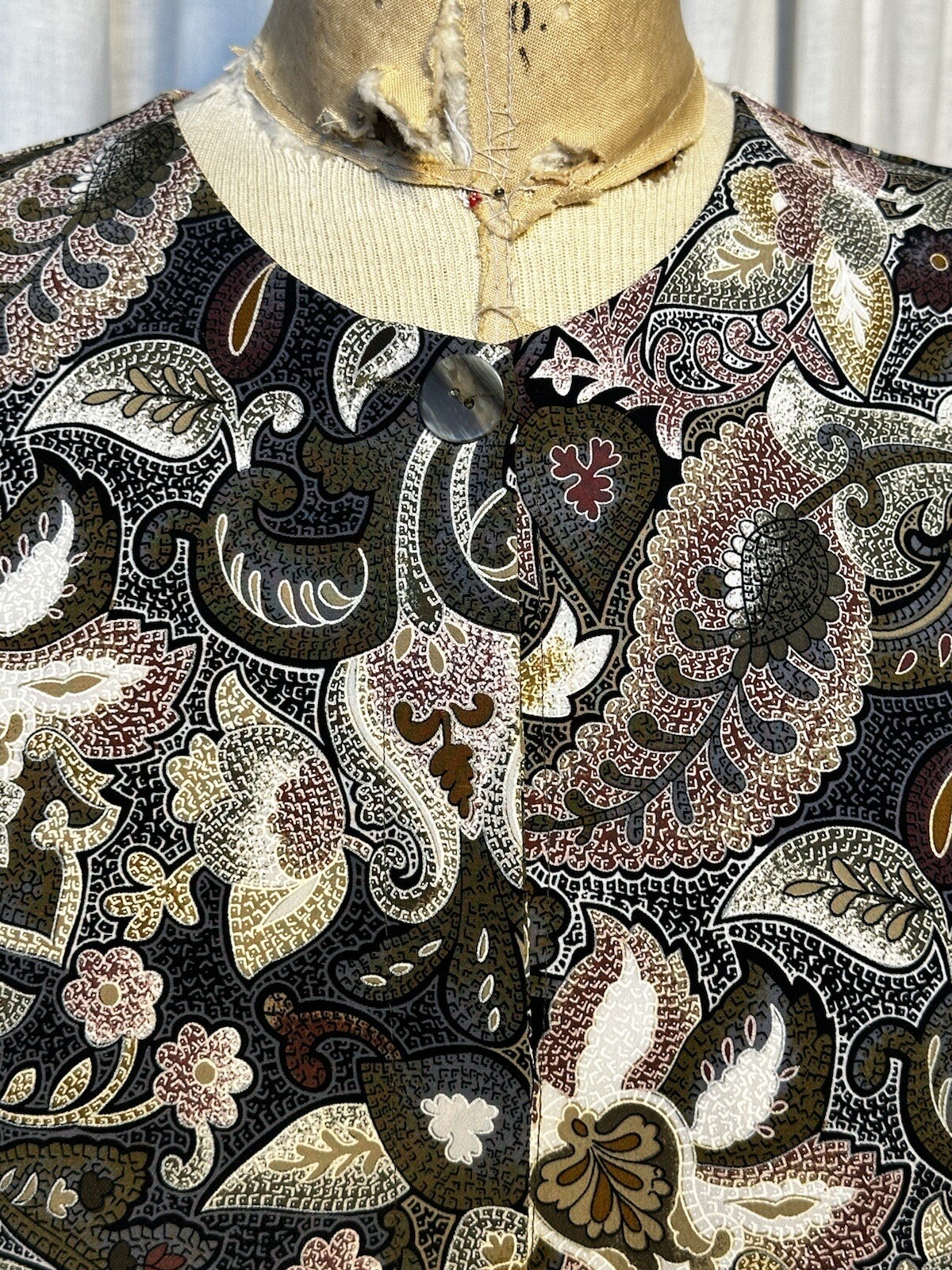 Vintage Bora Bora Women’s L Sleeve Floral Print Crepe Blouse Sz M Pre-owned
