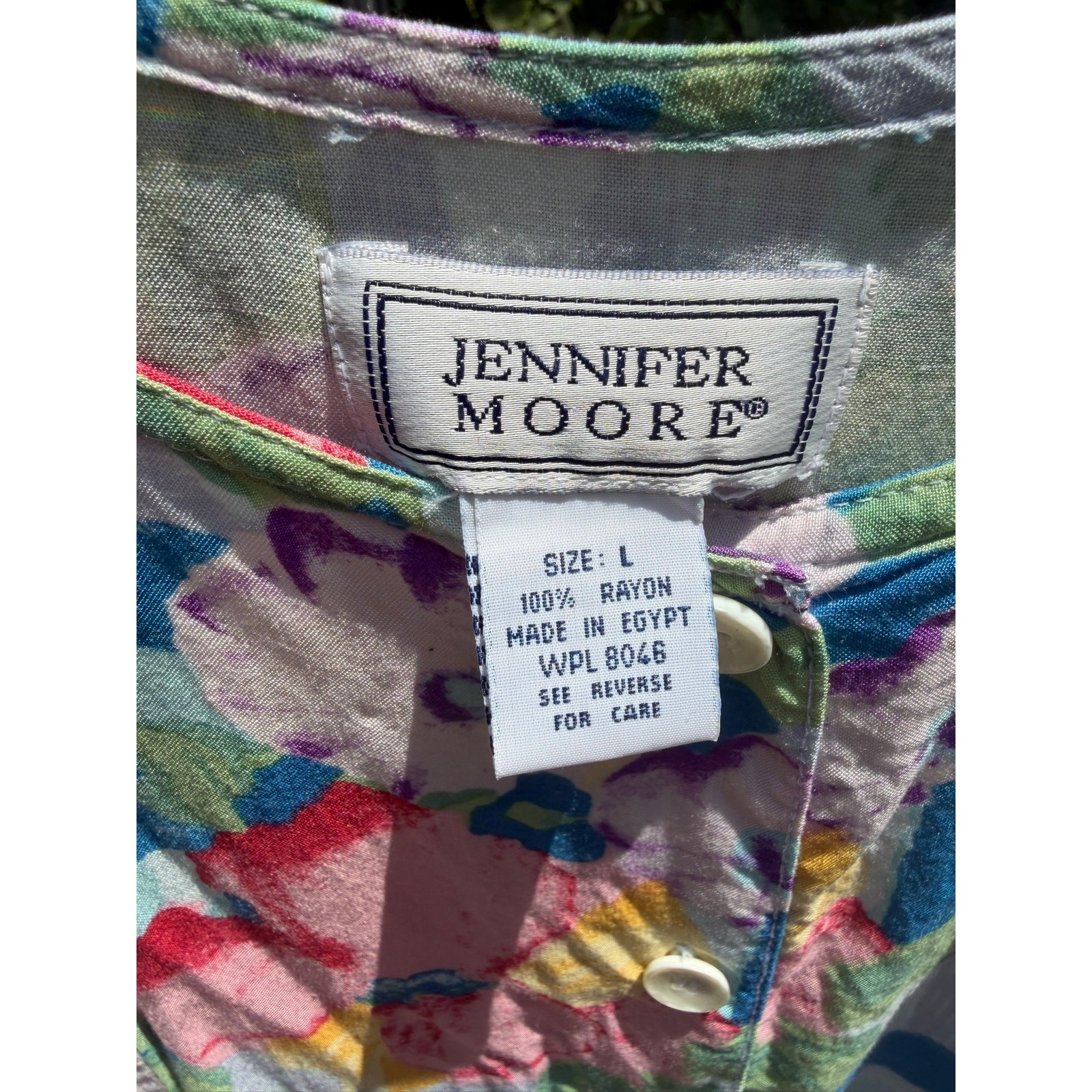 Vintage 90s A-Line Dress Large Pastel Rainbow Floral Jennifer Moore