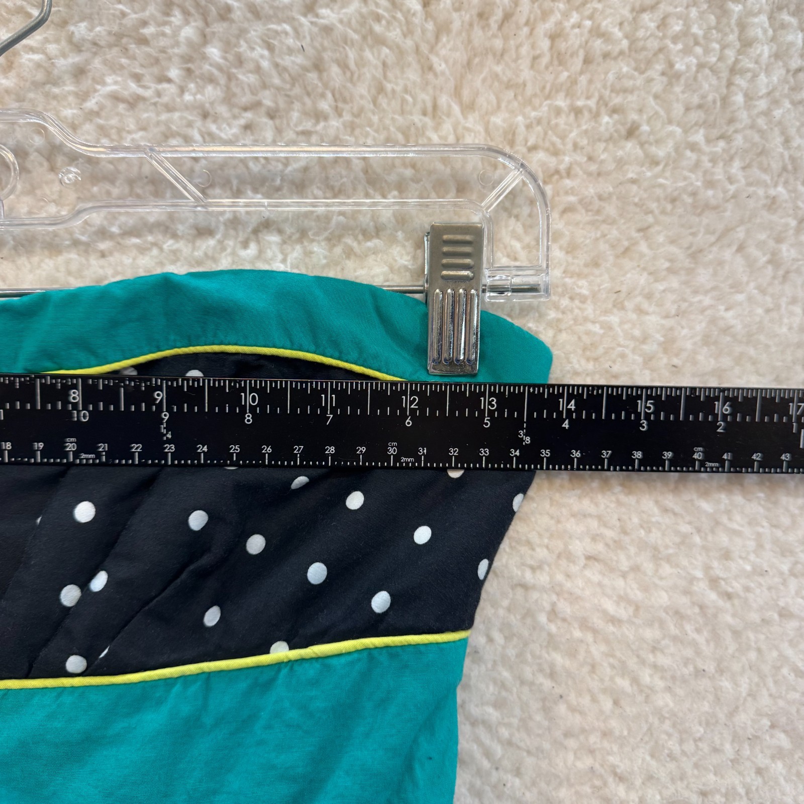 Y2K Vintage Strapless Mini Dress 0 XS Turquoise Blue Polka Dot Tulle A-Line