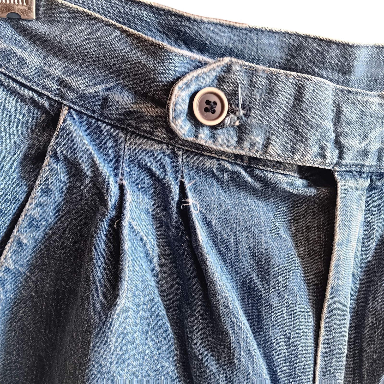 24×31 5 True Vintage Jeans 70’s High-Waisted Pleated Denim Faded Distress Boho