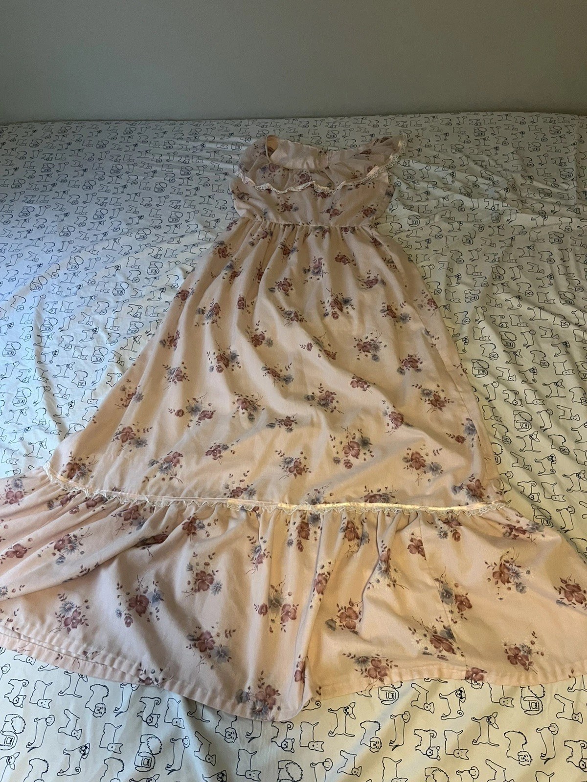 Pink Homemade Floral Long Dress Size Xs/S see pictures for more details