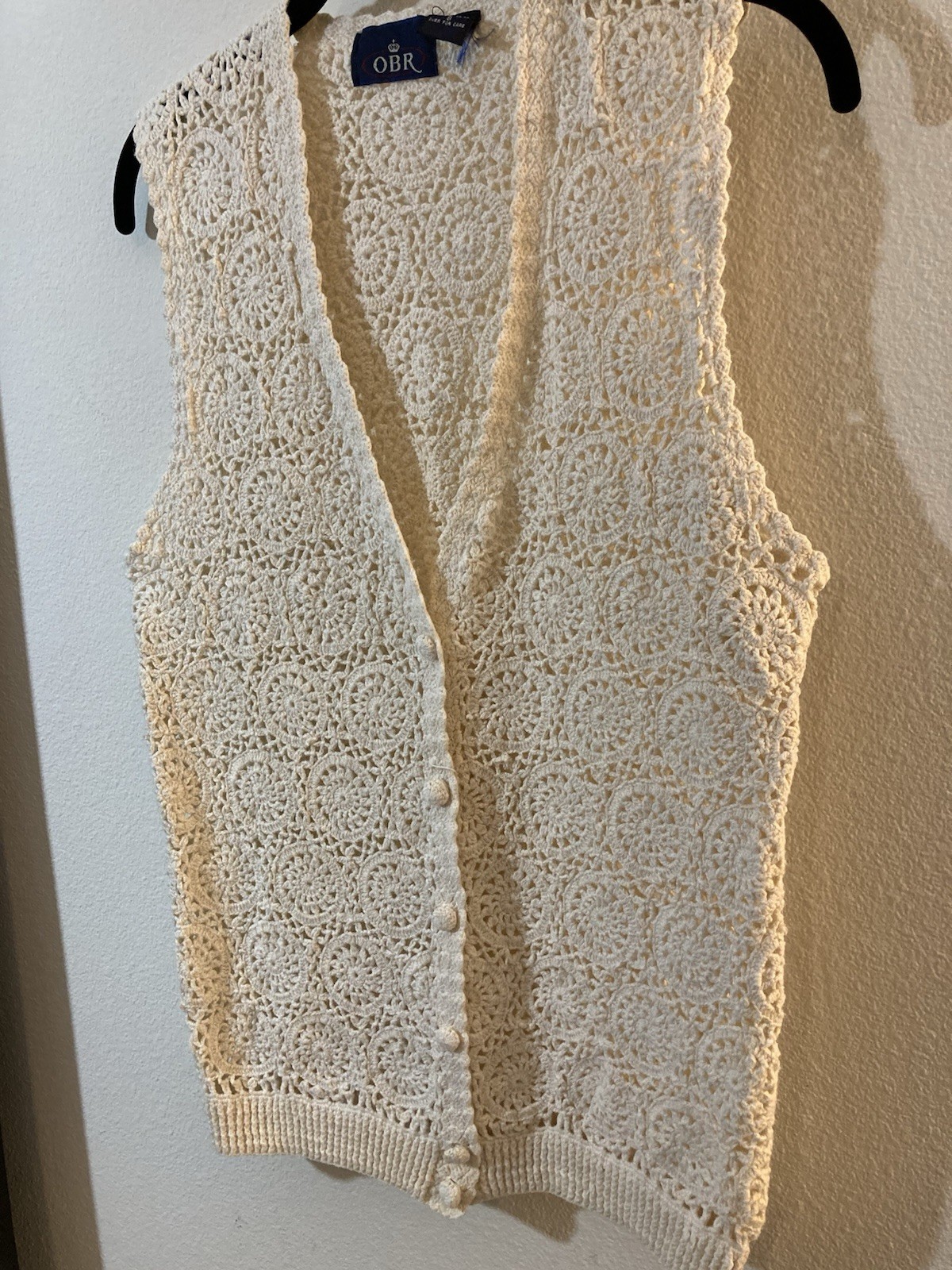 Vintage 90’s Crochet Knit Sweater Vest Outback Red Size S
