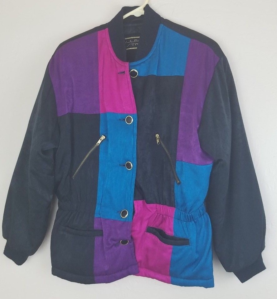 Mulberry Street Coat Womens Vintage Retro Jacket 80’s 90’s Sz Medium Purple s68
