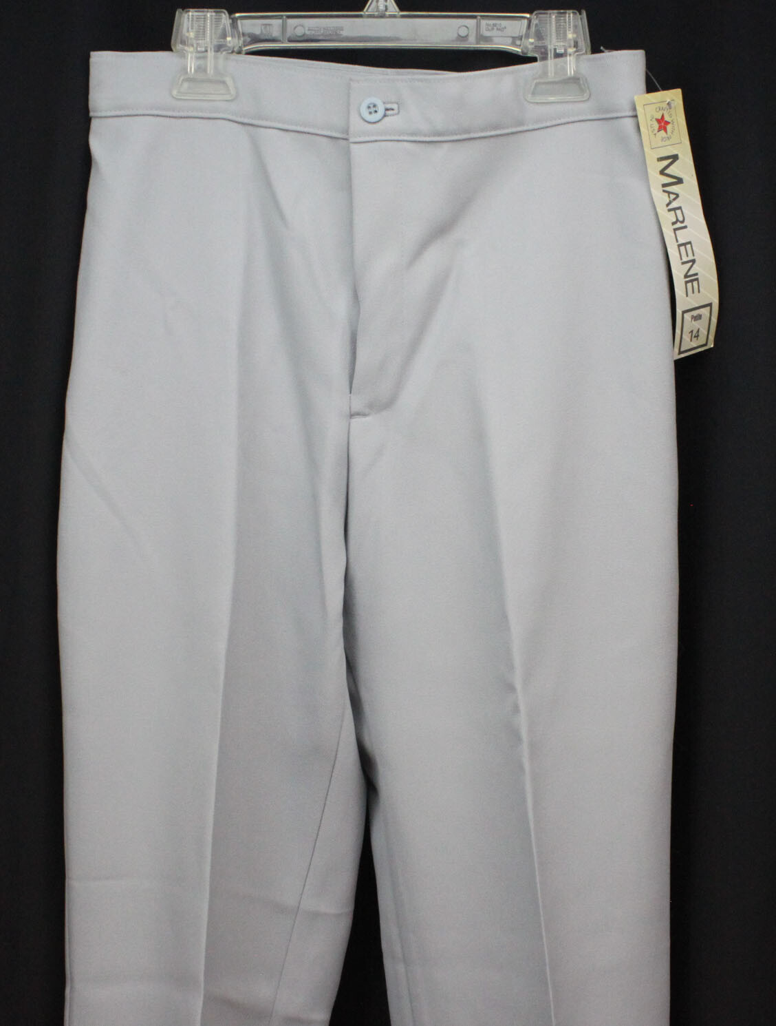 Vtg Marlene Polyester Pants Retro Urban 1960s 1970s Gray Grey New NOS Petite 14