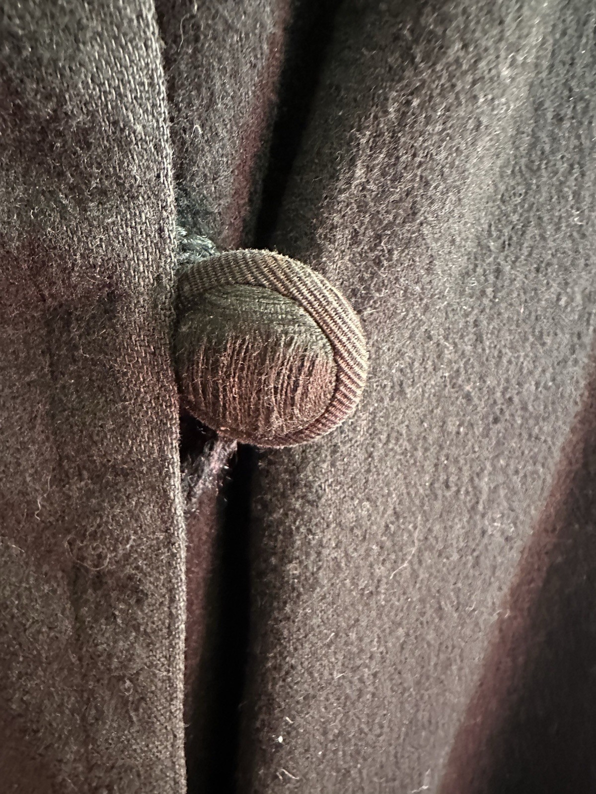 Antique Victorian Era Wool, Silk, And Velvet Trim Coat