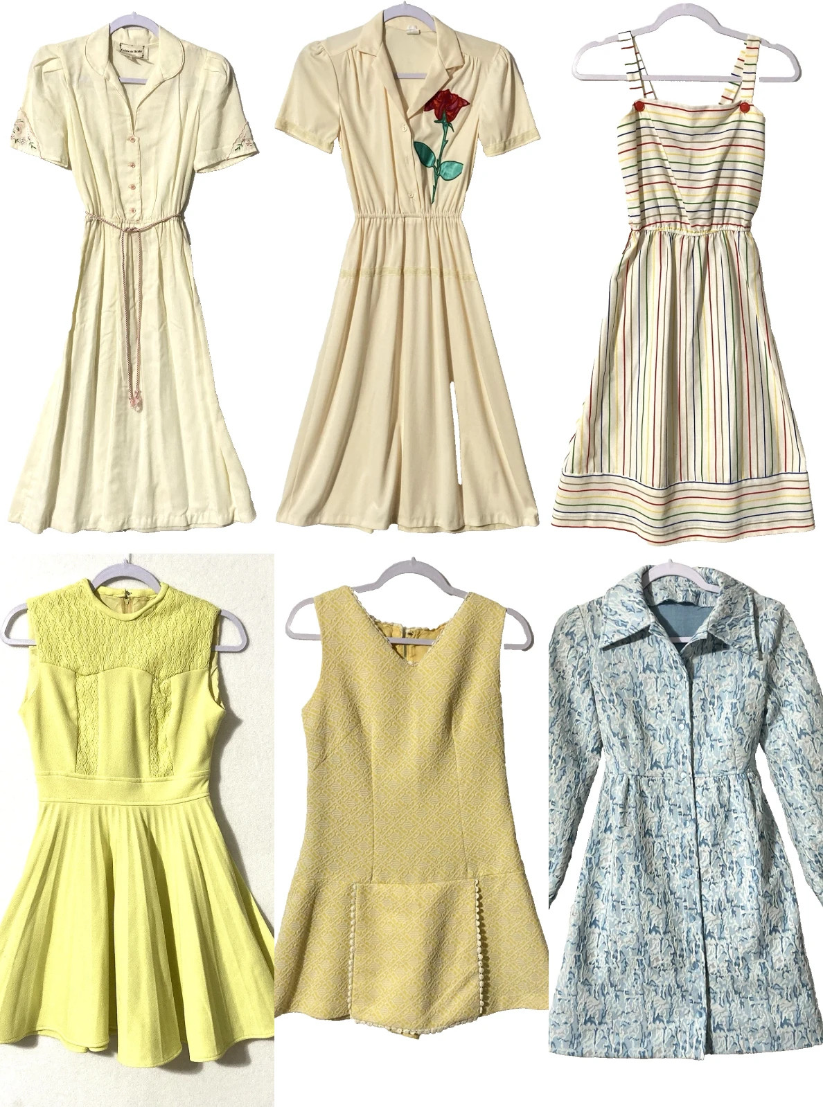 Vintage 70s Dress LOT 6 Small 32” – 34” inch Bust Mod Summer Office Work #2