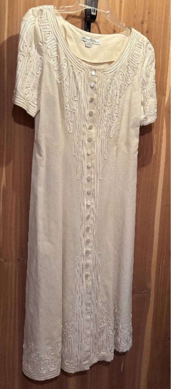 Vintage Marie St Clair Linen Blend Dress Size 12
