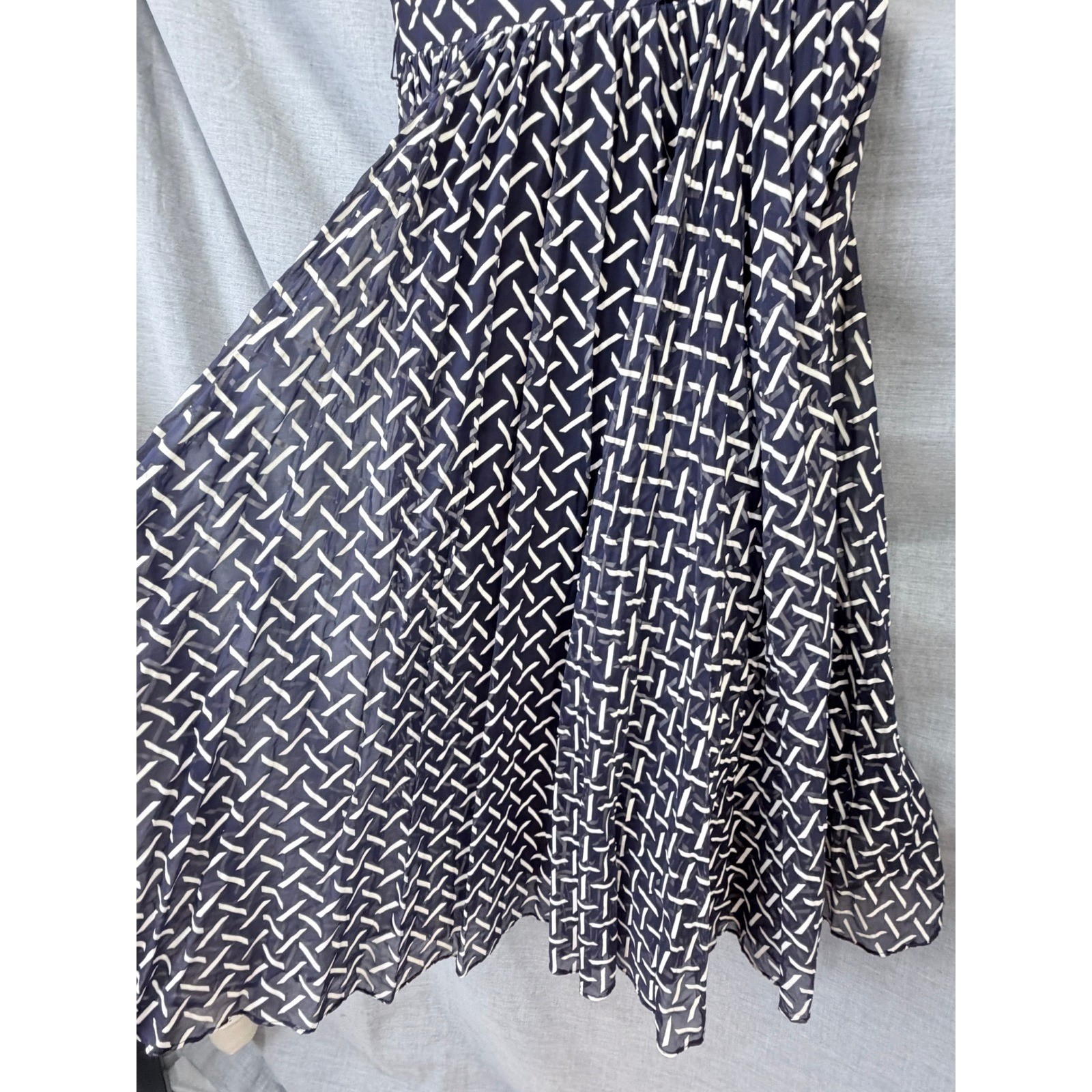 Vintage Marshall Field Young Chicago Shop Purple Geometric Fit Flare Dress AS IS