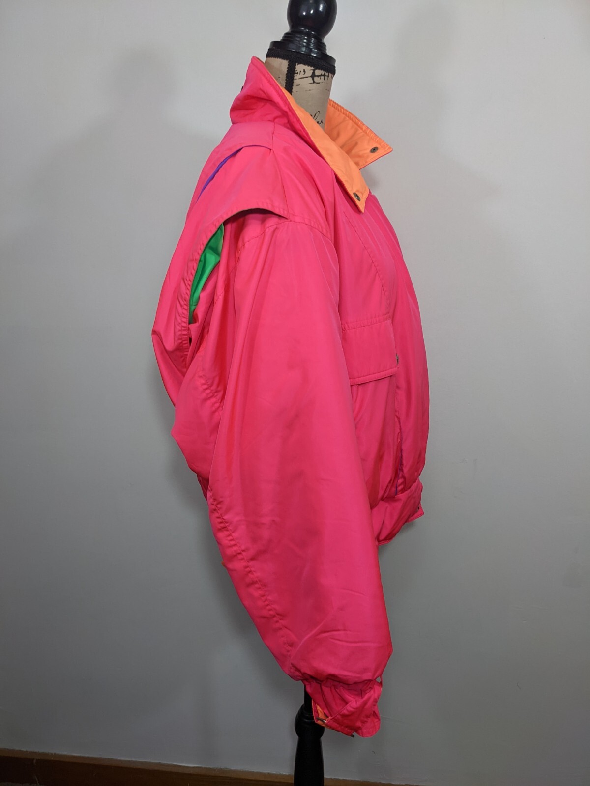 Vintage Coltech Women’s Ski/Snowboard Coat Neon Pink Multicolor 80’s 90’s sz 12