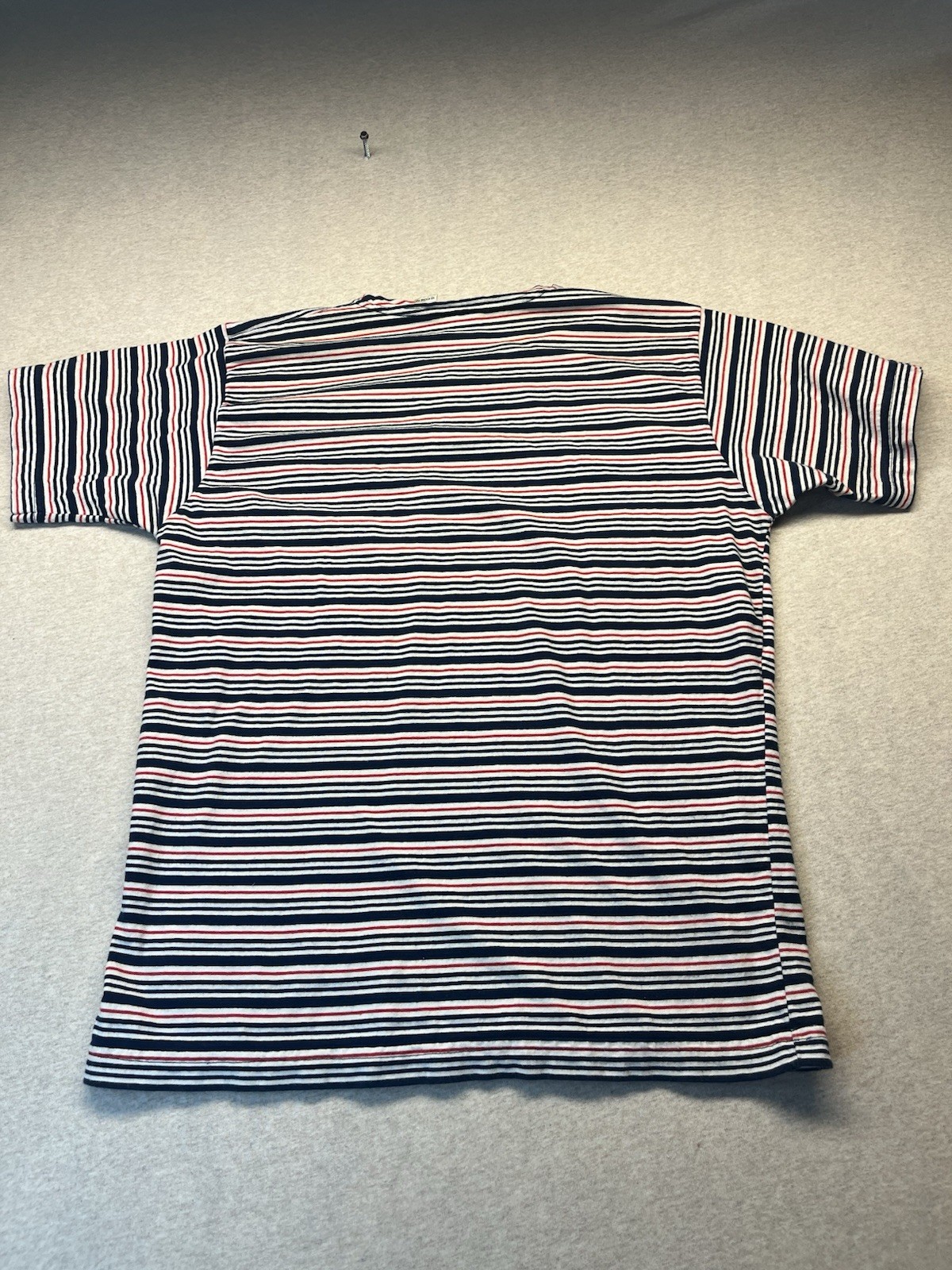 1980/90s Women’s Red/wht/blu S Sleeve Knit Top W/pocket