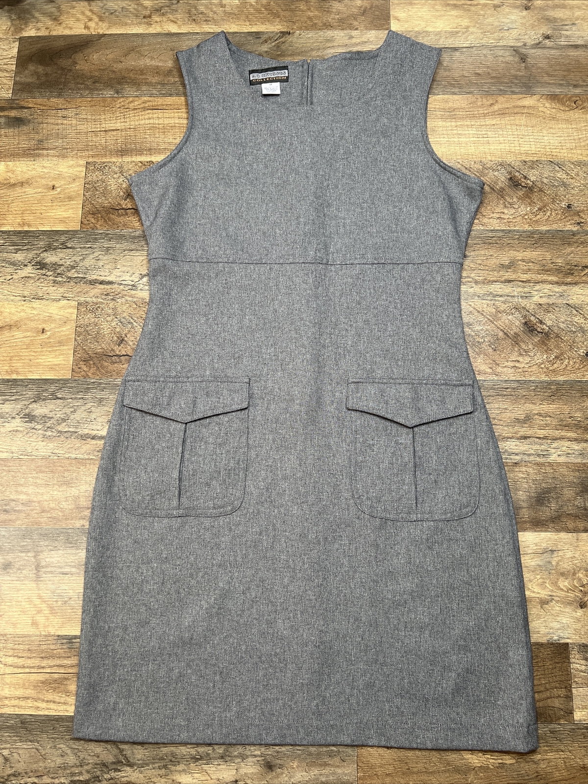 Vintage No Excuses Gray Dress Front Pocket Sleeveless Size Large Preowned
