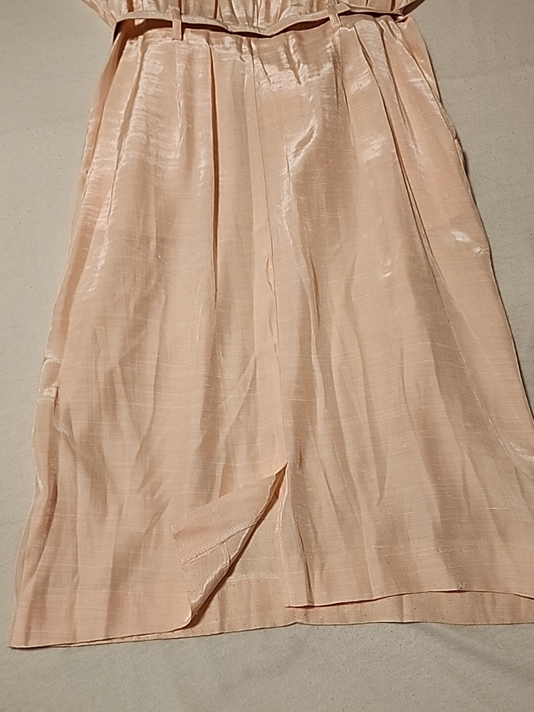 Piccalino Petites Vintage 80’s Button Down Pink Dress/Belt Shoulder Pads Sz 8P
