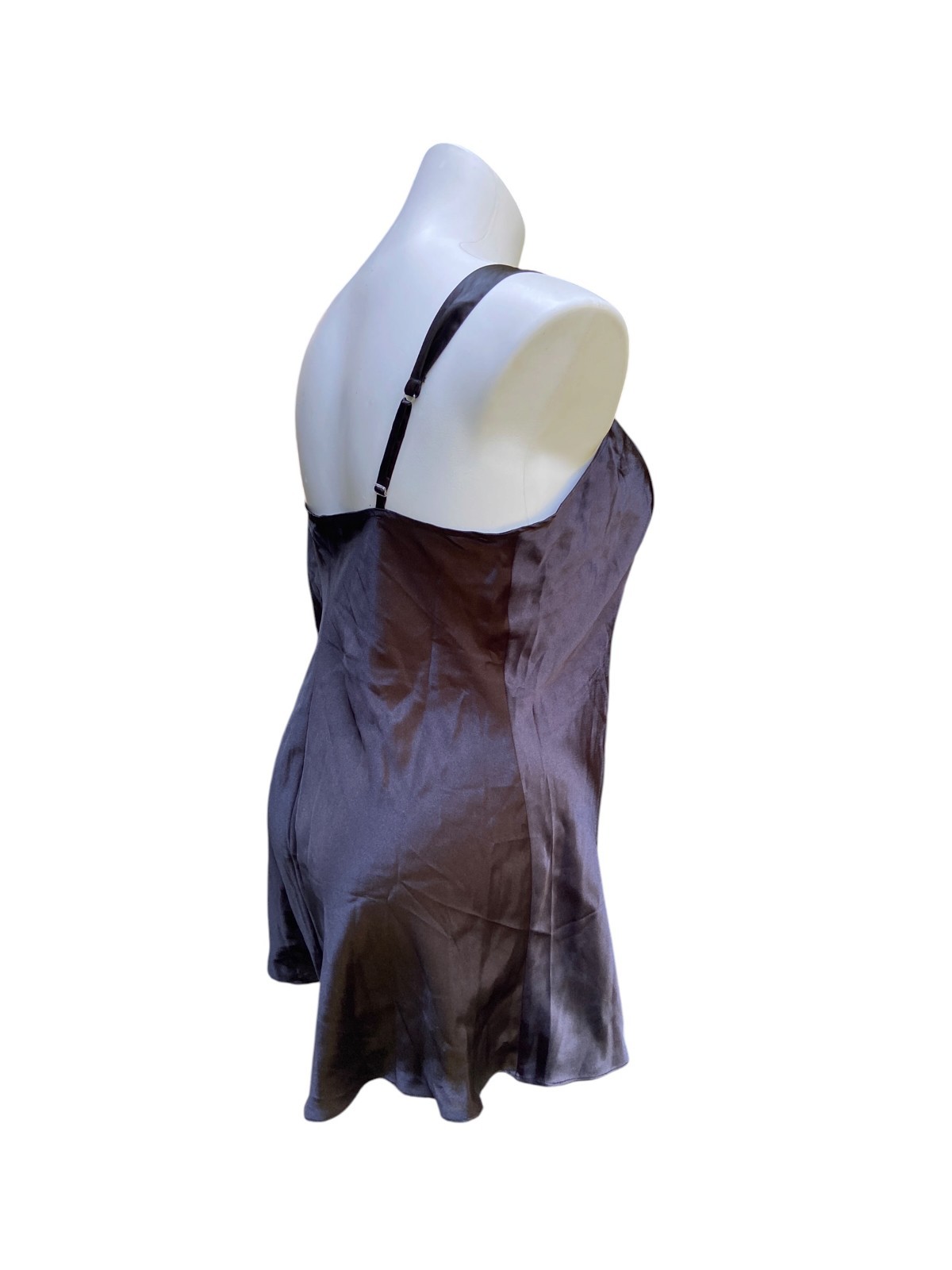 Vintage Lingerie Teddy Romper Step In Vanity Fair Playsuit Glossy Black XL Tags
