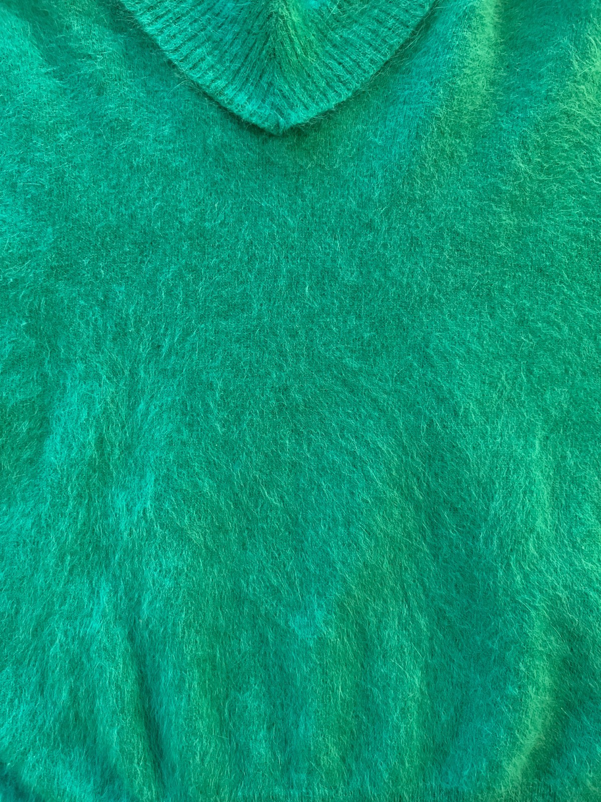 RARE 1950s 1960s Vintage Pandora Turquoise Green-Blue Fuzzy Angora Sweater – Md