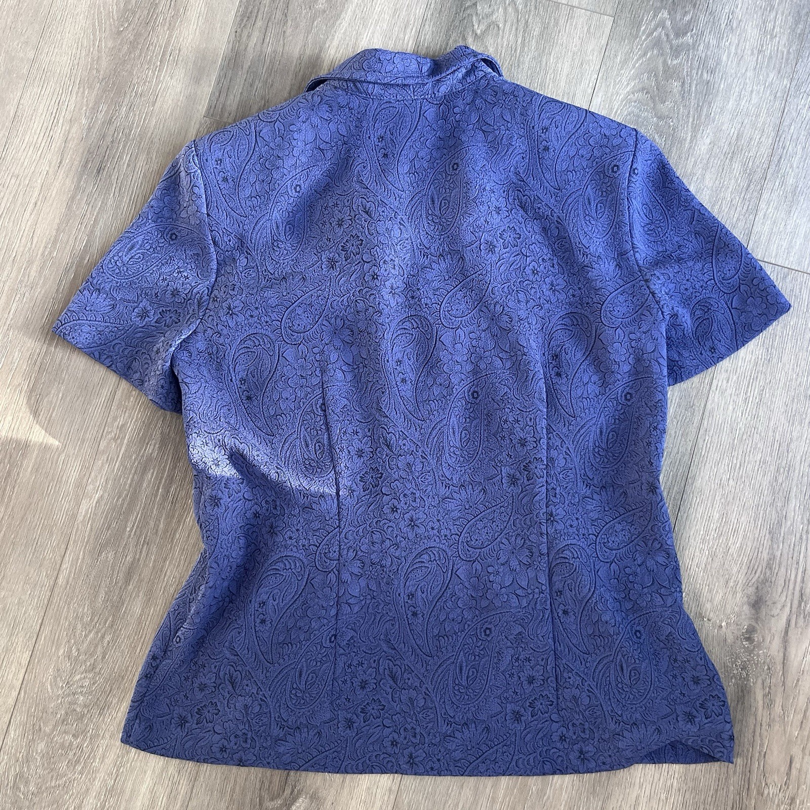 Vintage Just In Thyme LTD Paisley Jacquard Blouse Size 14 Button Front