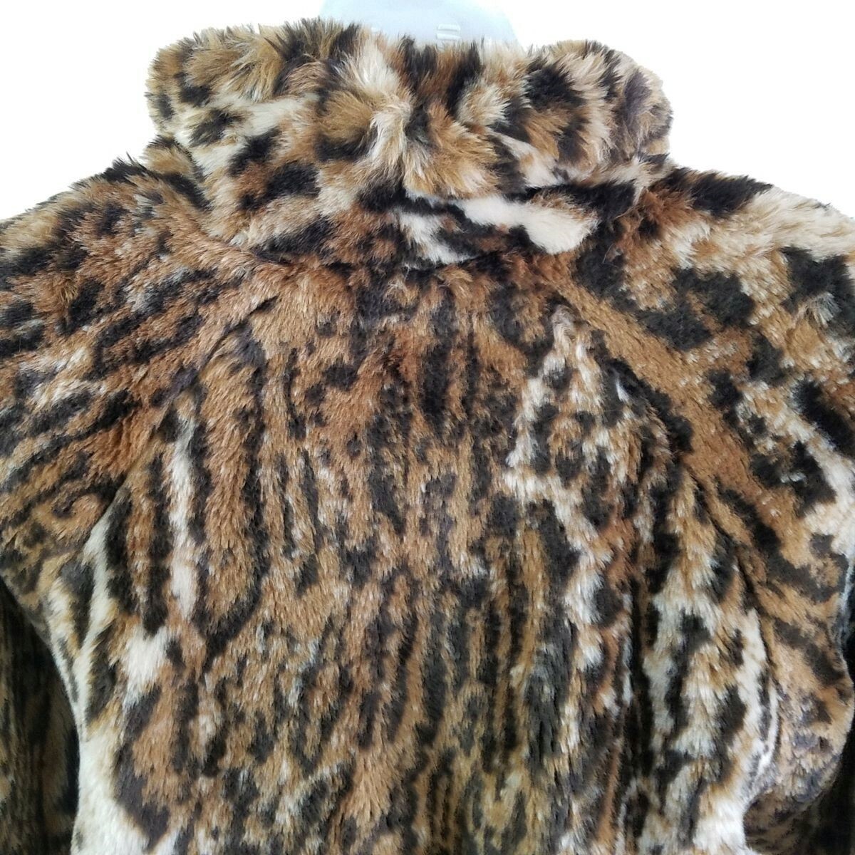 Womens Faux Tiger Fur Swing Coat Monterey Fashions Size S