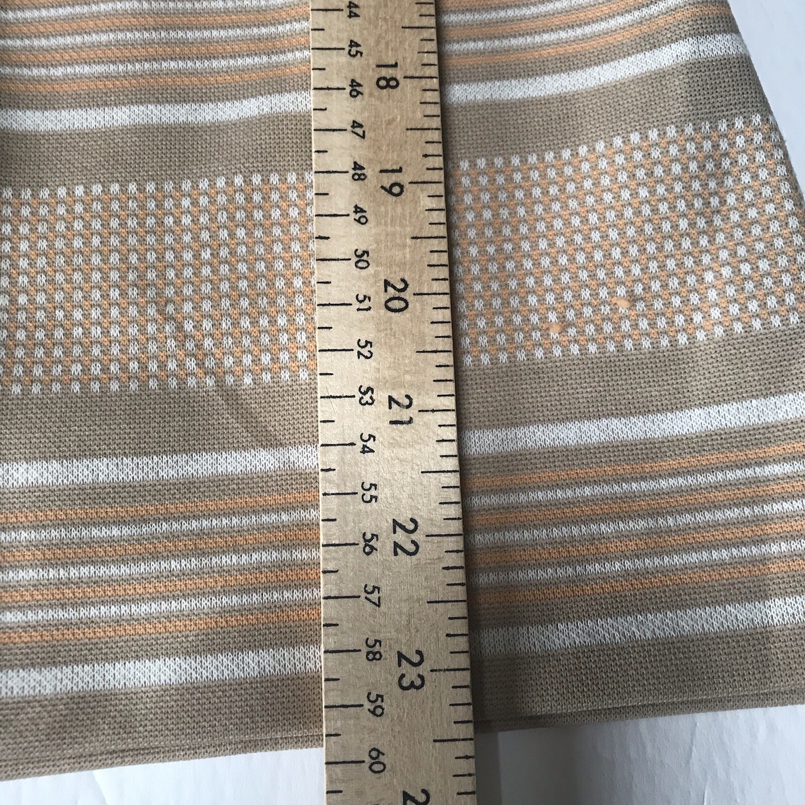 Vintage 60s 70s Women Small Medium Top Striped Knit Tennis Preppy Mod Beige Tank