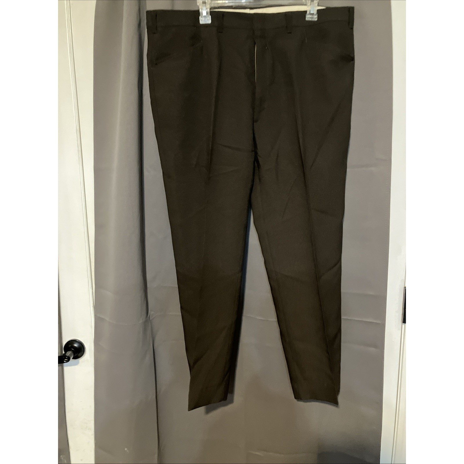 Haggar Brown Vintage Straight Leg Dress Pants, Flat Front Slacks, Woman’s 2XL